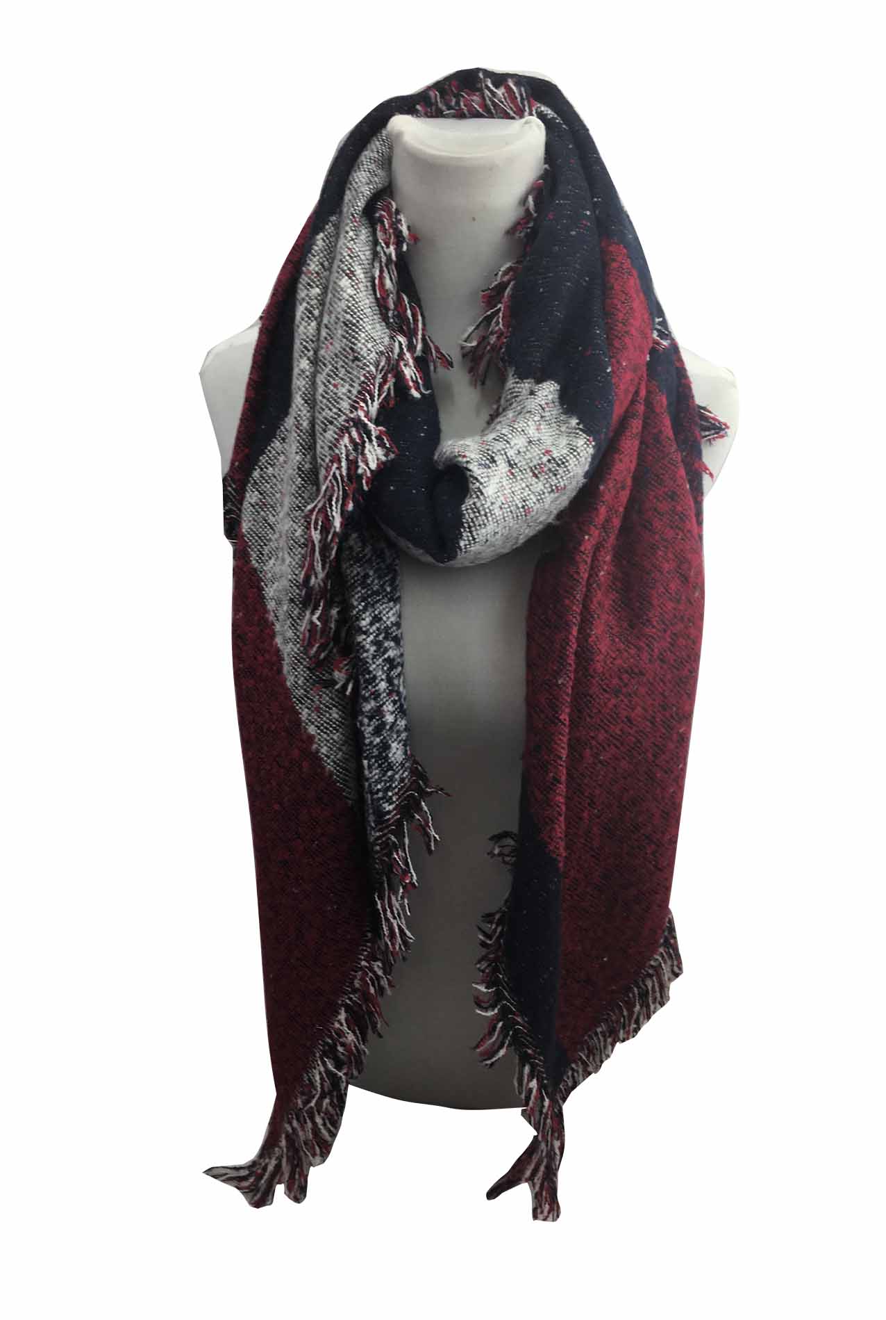 AB1713-118 Viscose Frayed Edge Winter Scarf