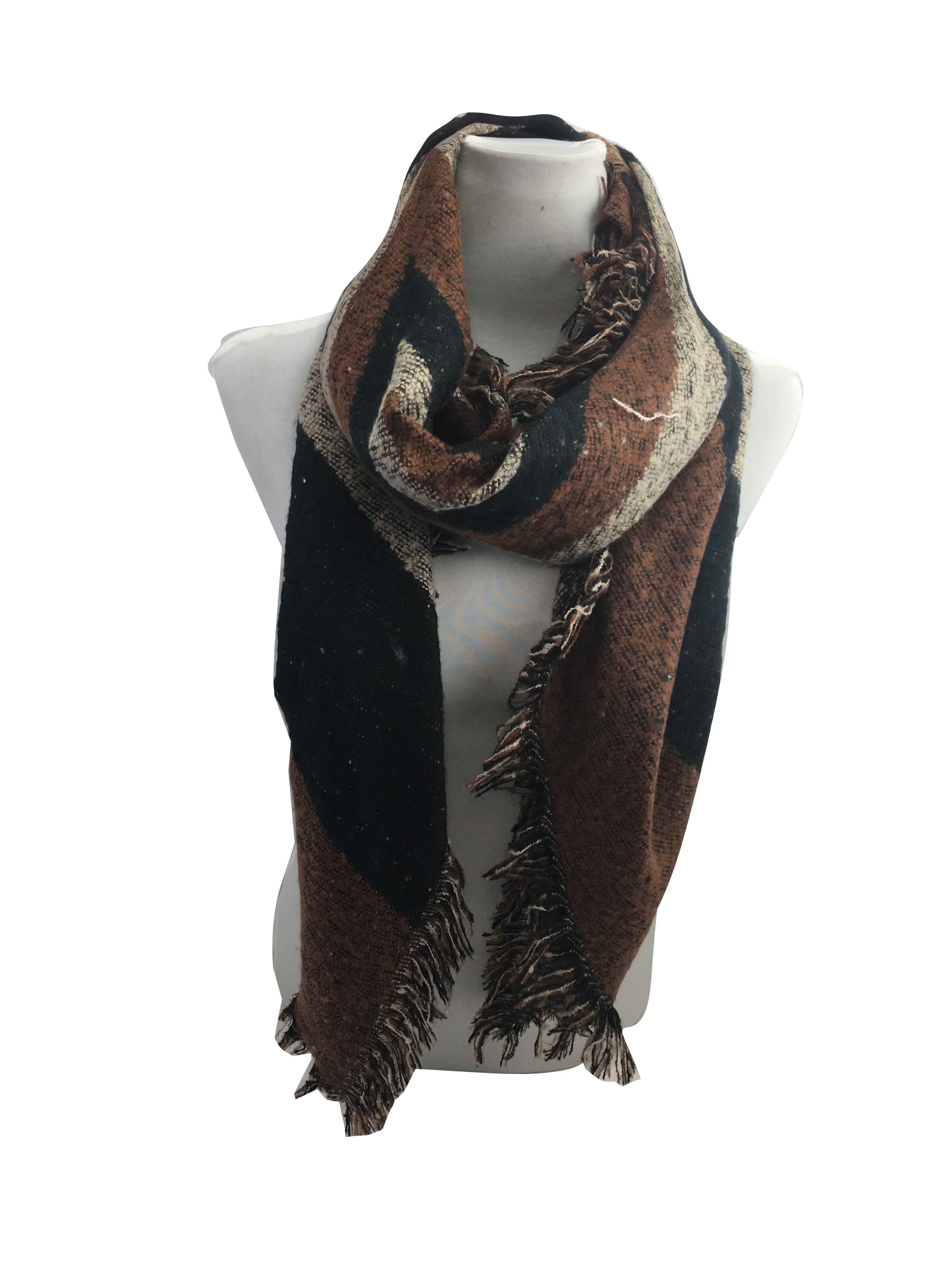 AB1713-120 Viscose Frayed Edge Scarf