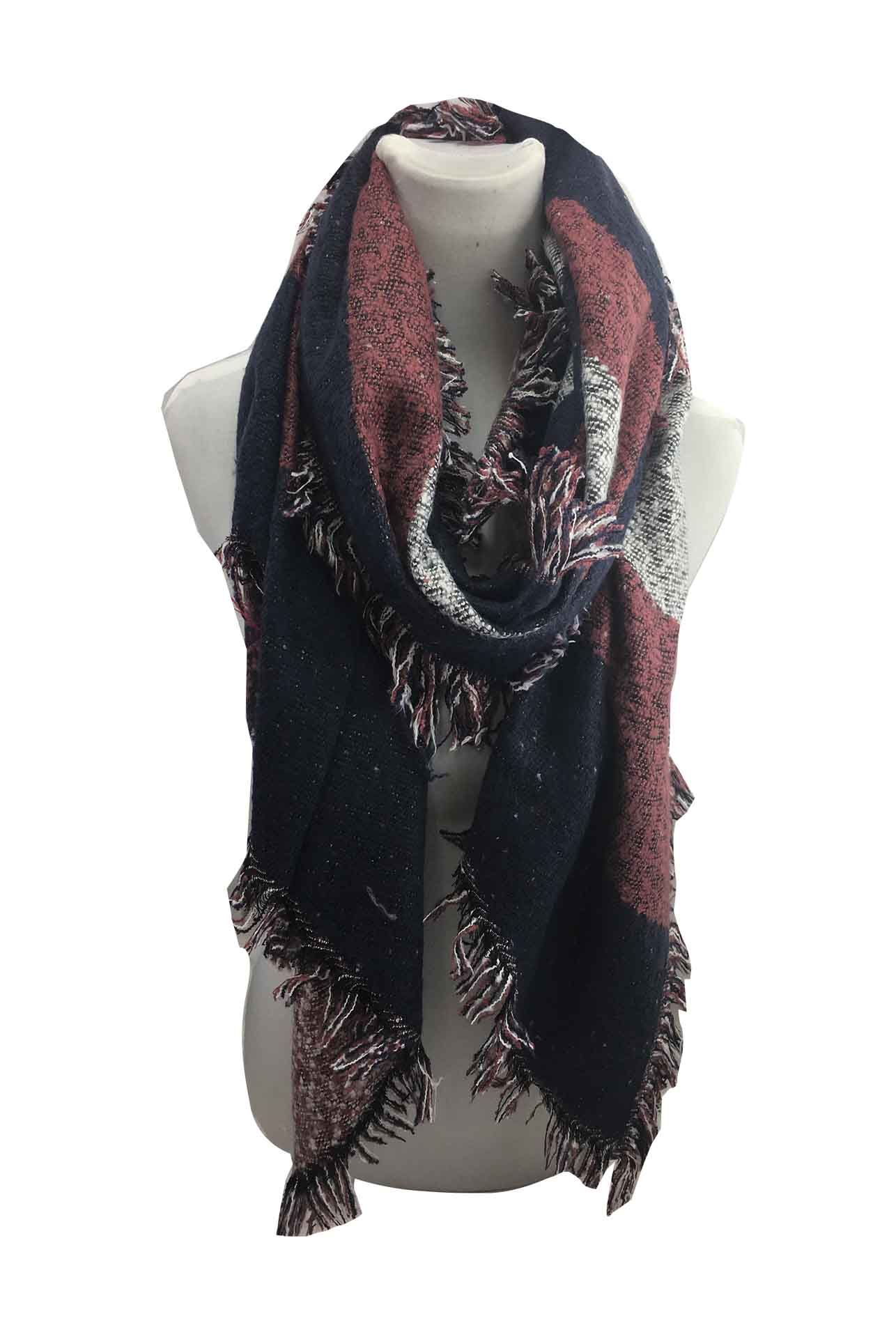 AB1713-120 Viscose Frayed Edge Scarf