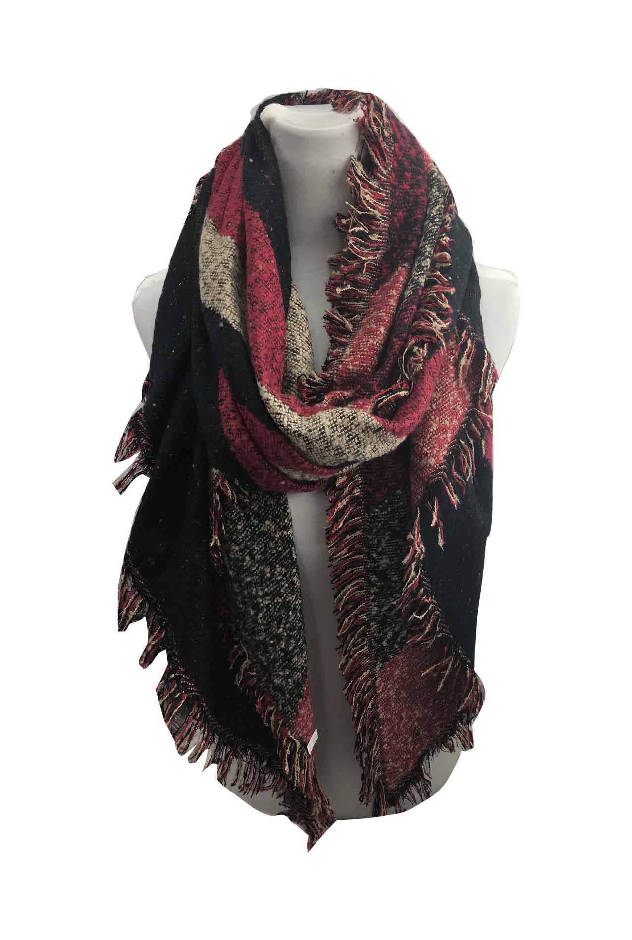 AB1713-120 Viscose Frayed Edge Scarf