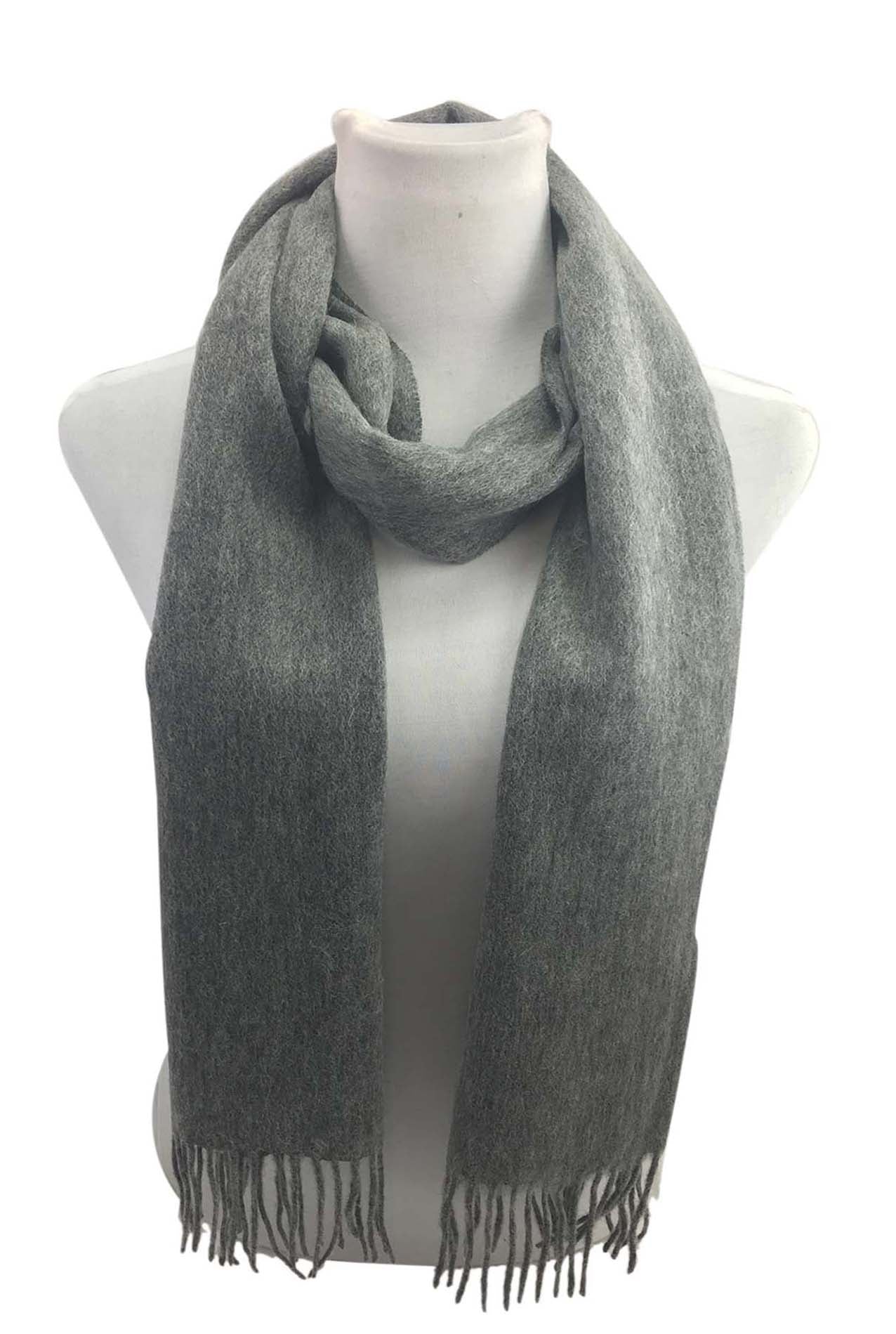 AB17190-125 Simple Plain Colour Winter Scarf with Tassels