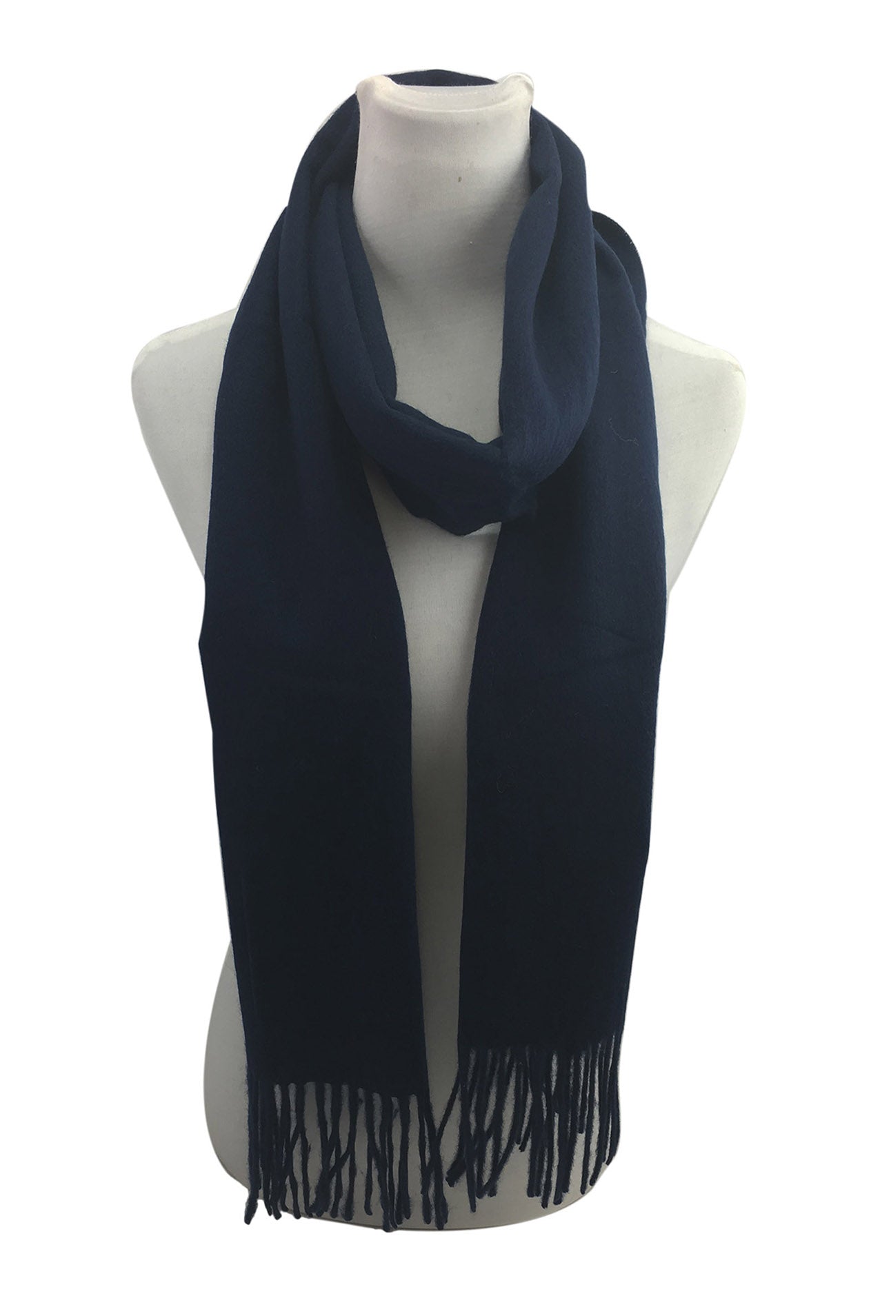 AB17190-125 Simple Plain Colour Winter Scarf with Tassels