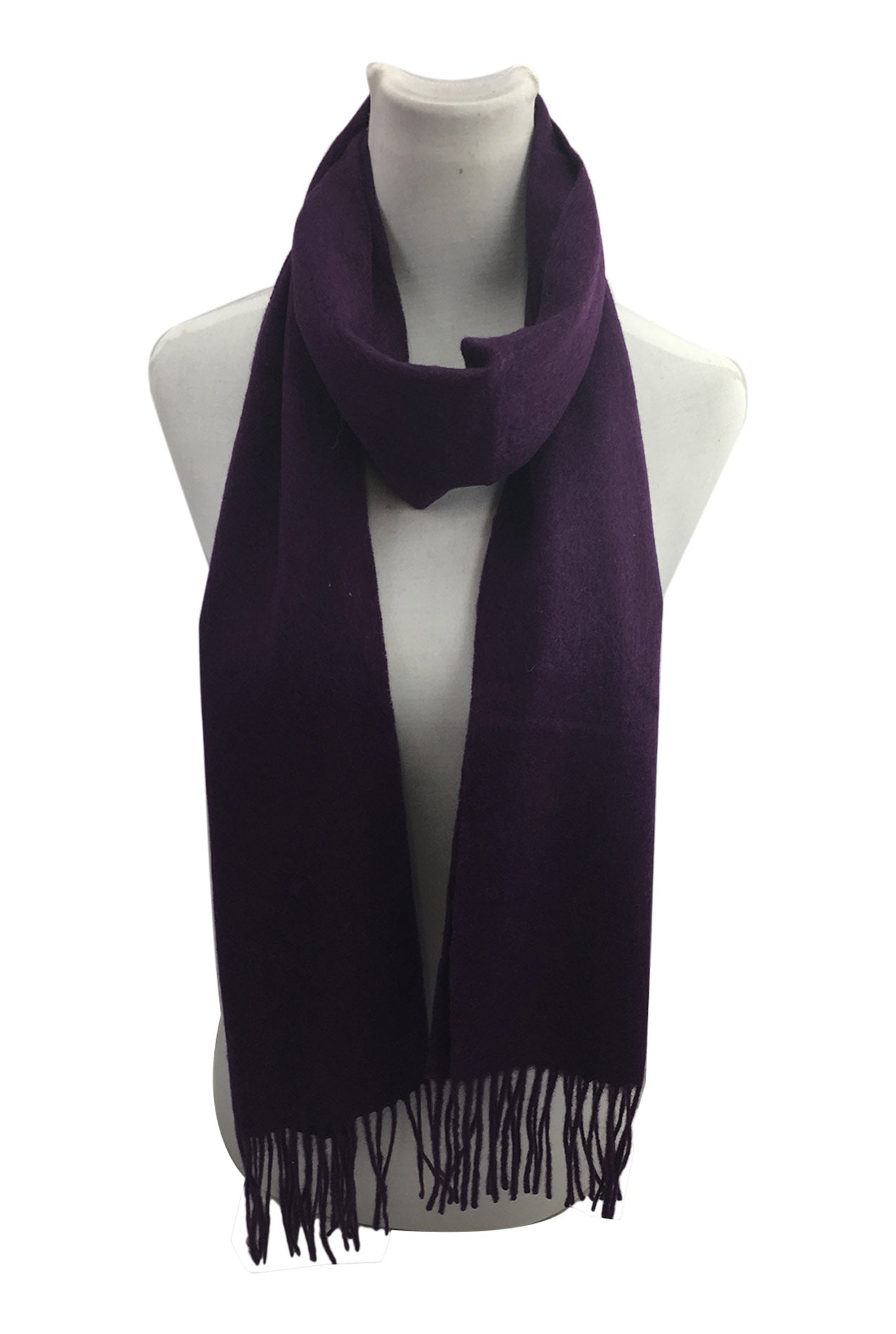 AB17190-125 Simple Plain Colour Winter Scarf with Tassels