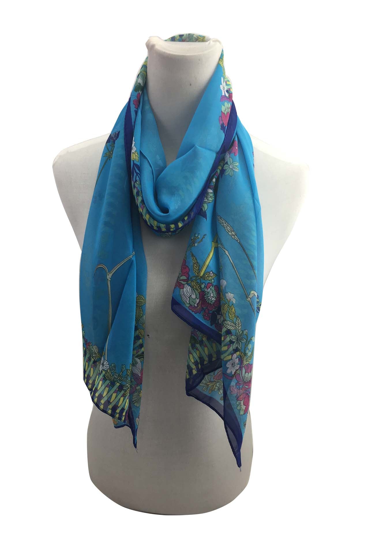 AB1733-133 Floral Print Chiffon Scarf