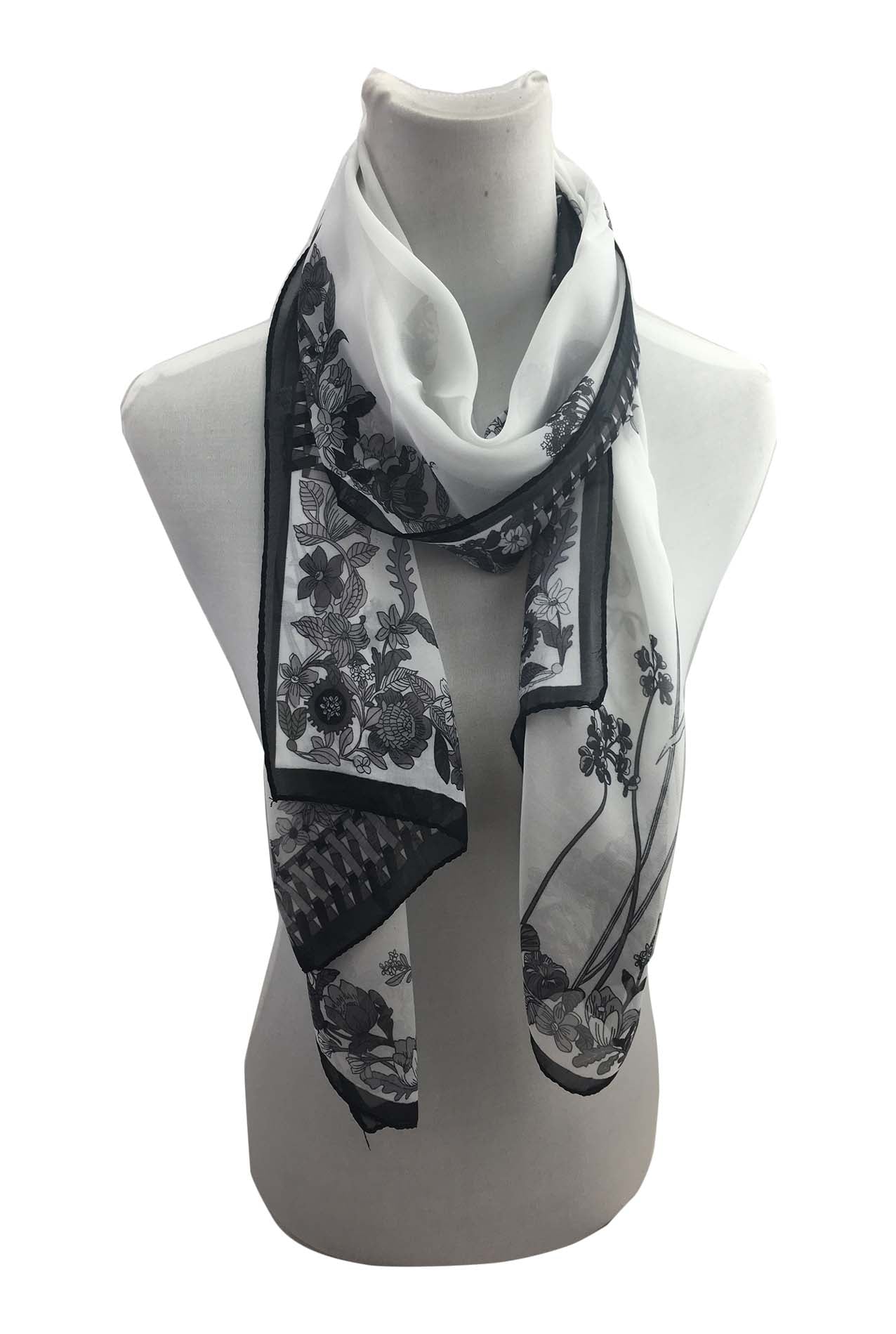 AB1733-133 Floral Print Chiffon Scarf