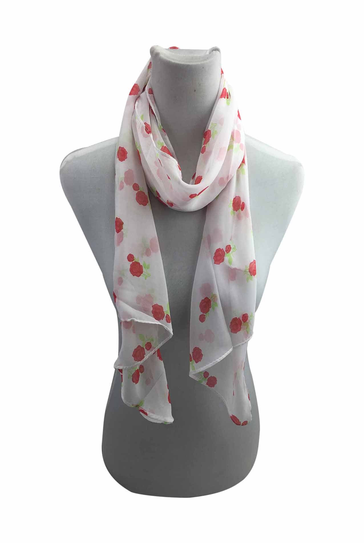 AB1733-134 Floral Rose Print Scarf