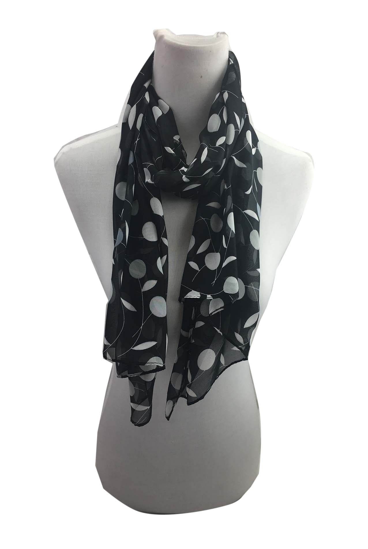 AB1733-136 Polka Dot Chiffon Scarf