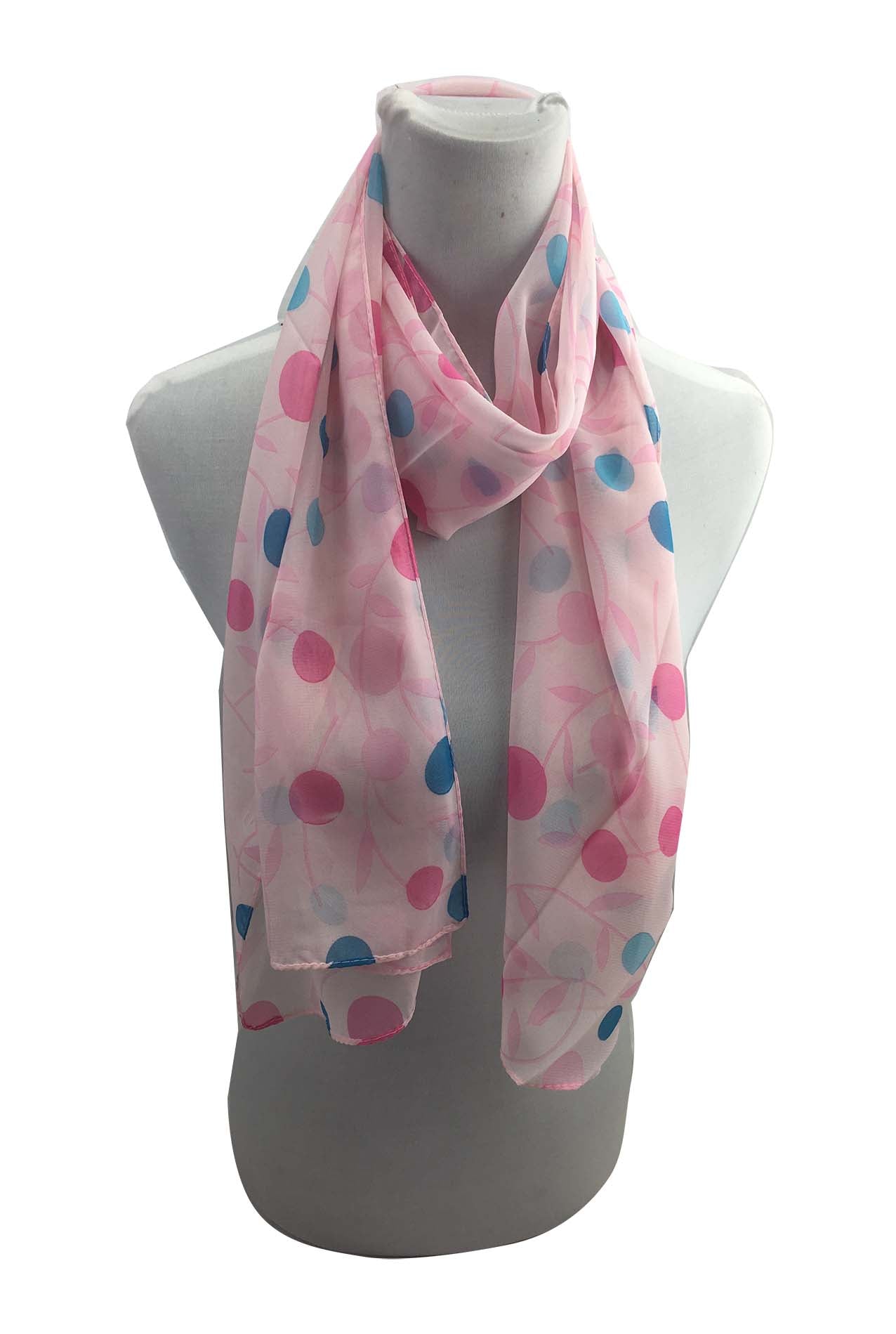 AB1733-136 Polka Dot Chiffon Scarf