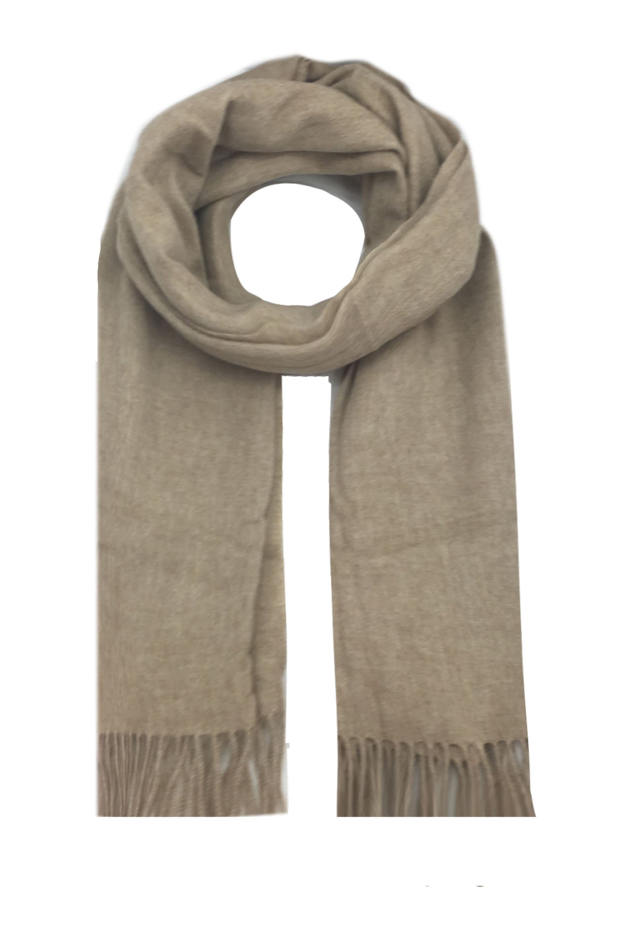 AB17420-126 Simple Plain Wool Scarf with Tassels