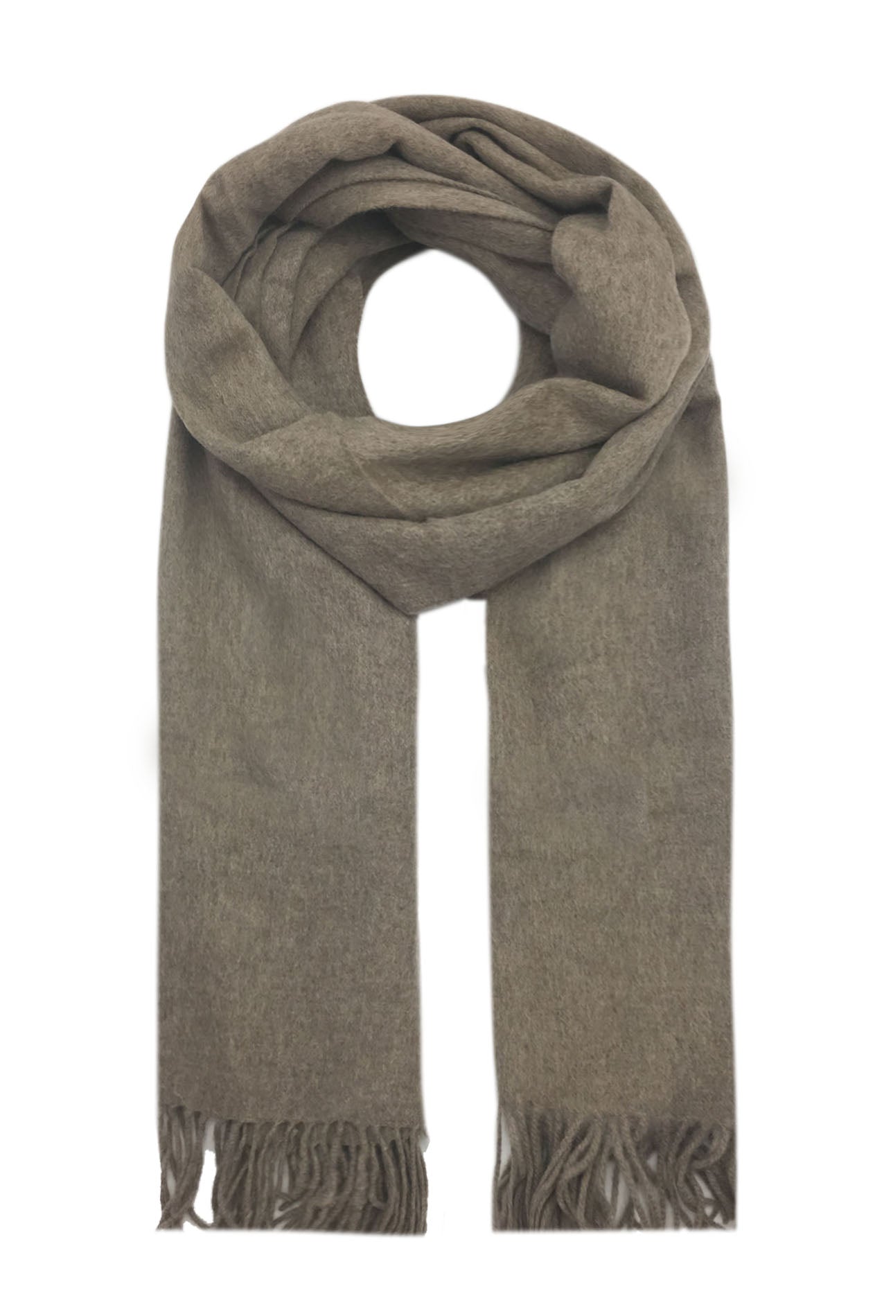 AB17420-126 Simple Plain Wool Scarf with Tassels