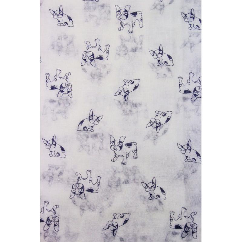 AB1750-78 Small Dog Print Viscose Mix Scarf