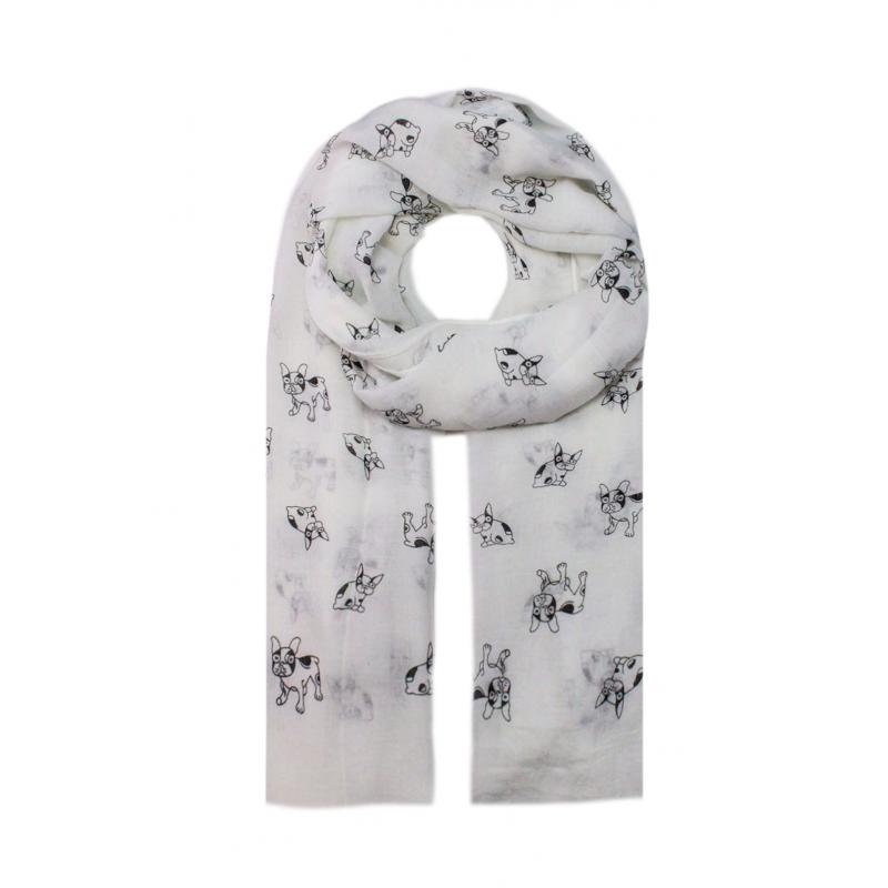 AB1750-78 Small Dog Print Viscose Mix Scarf