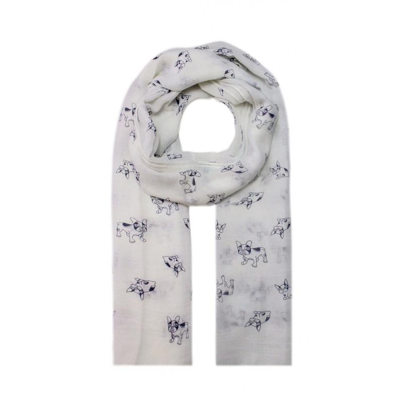 AB1750-78 Small Dog Print Viscose Mix Scarf