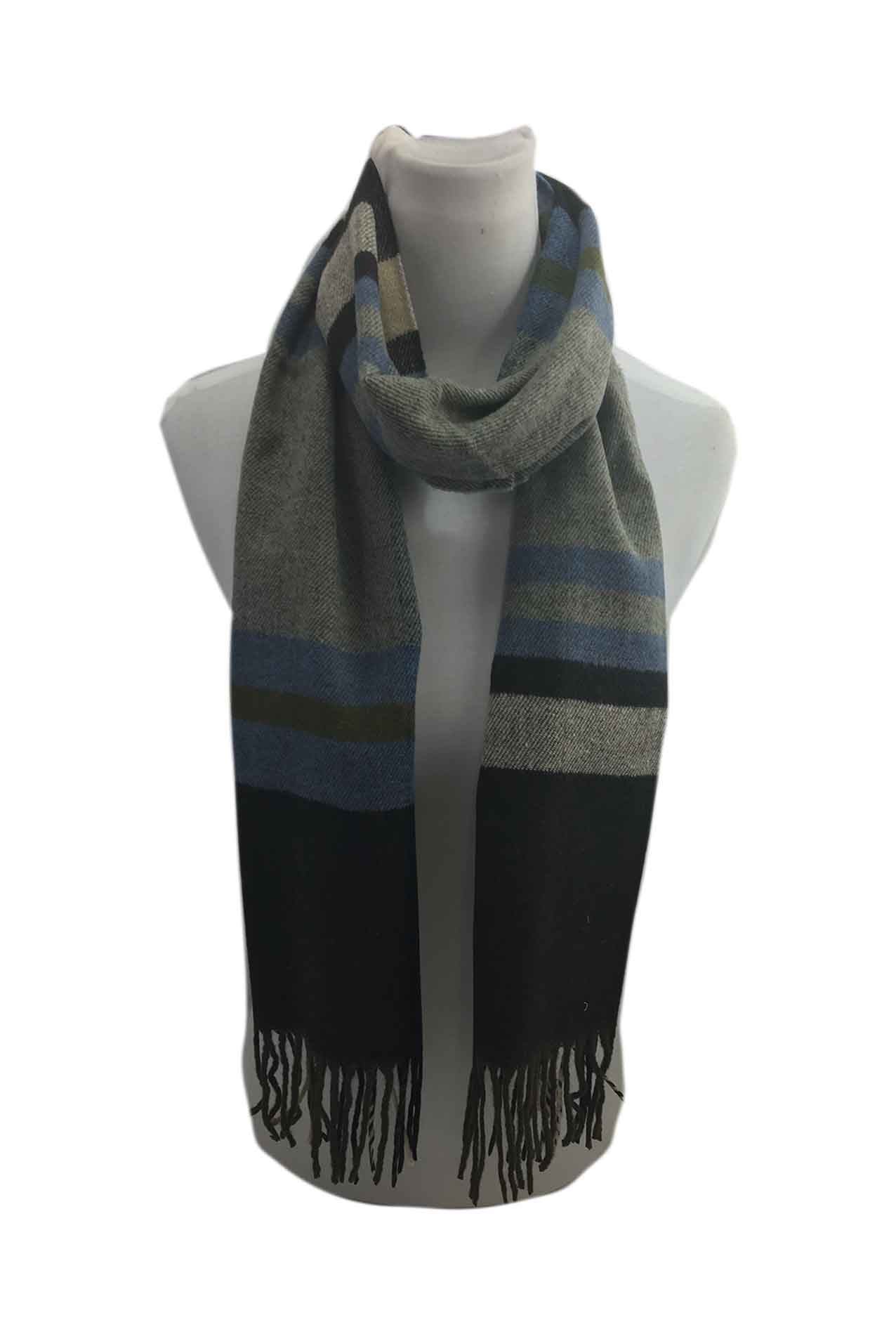 AB1768-123 High Quality Scarf with Multicolour Stripes and Tassels