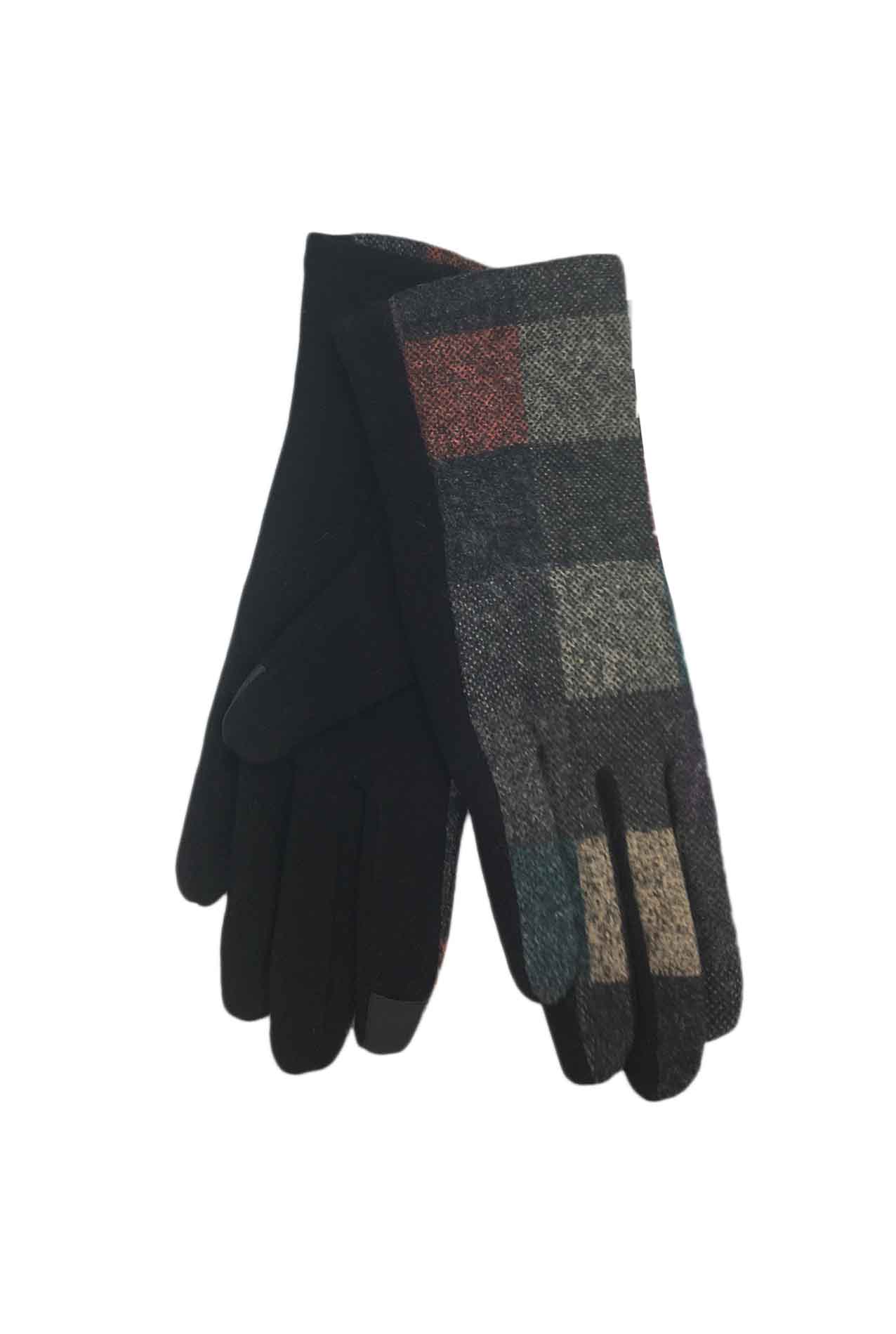 AB1775-203 Tartan Checked Pattern Cotton Blend Gloves