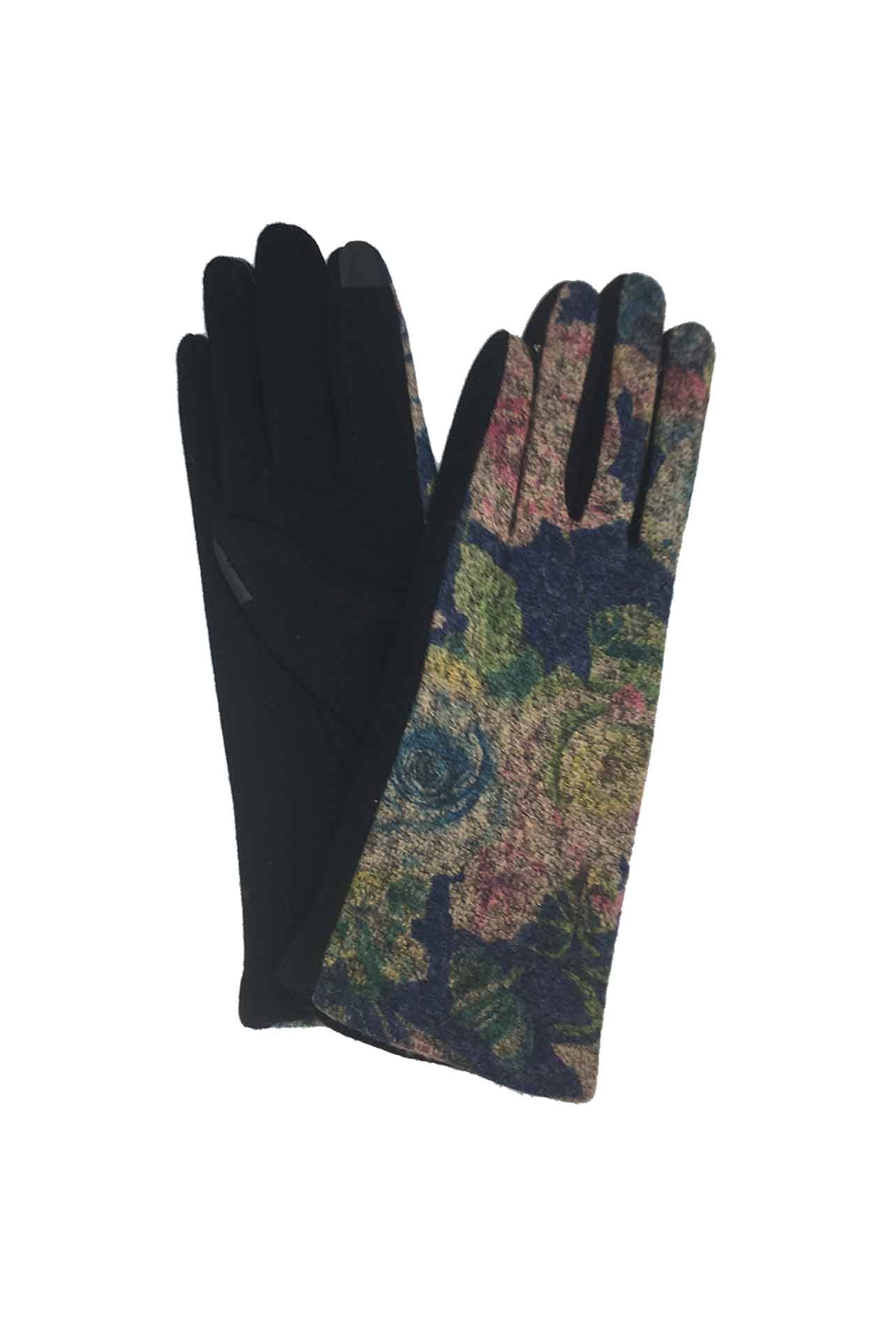 AB1775-204 Floral Pattern Cotton Mix Gloves