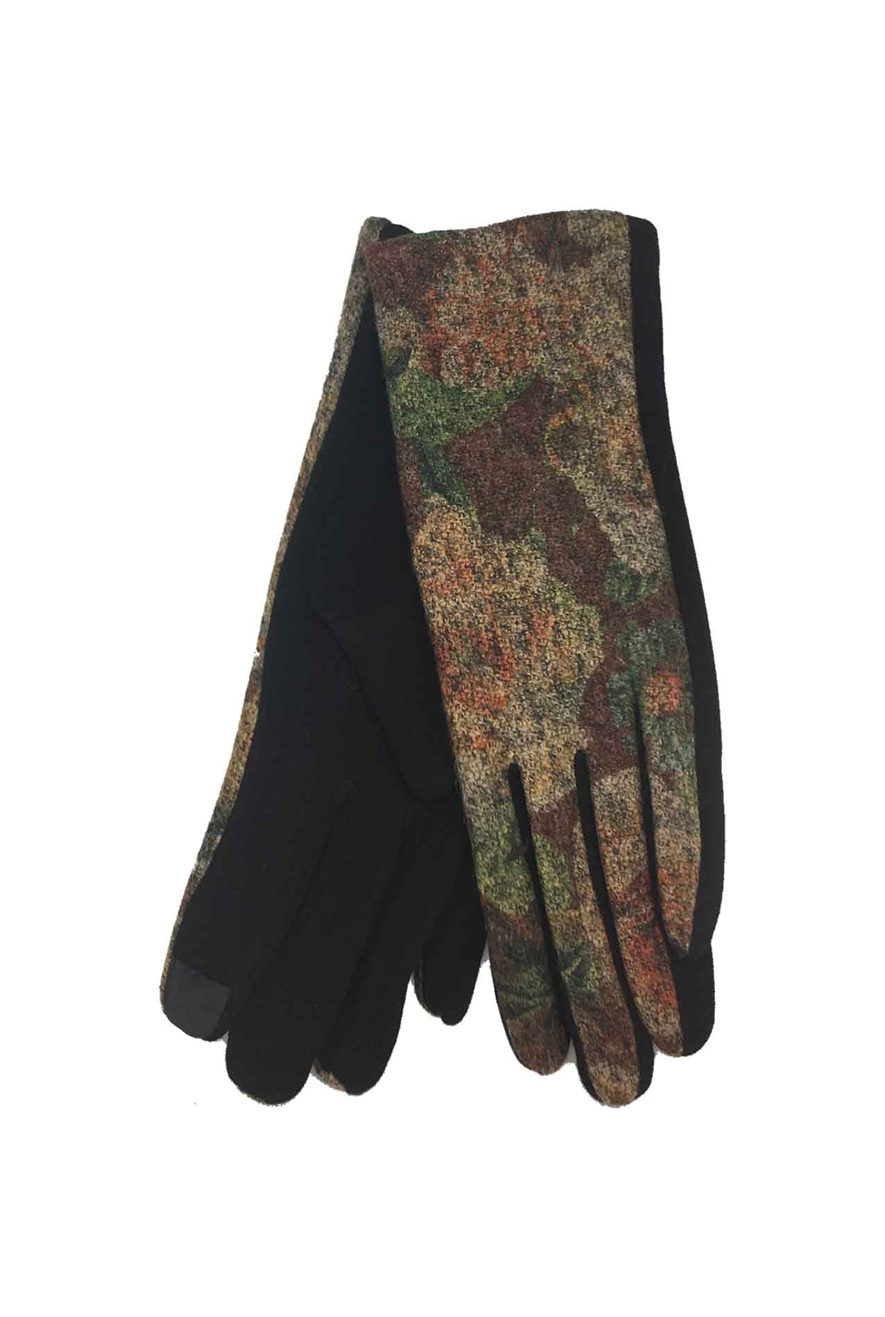 AB1775-204 Floral Pattern Cotton Mix Gloves