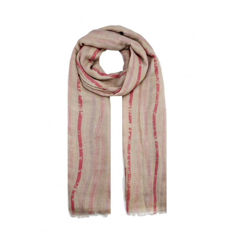 AB1780-10 Curved Stripes Print Viscose Scarf