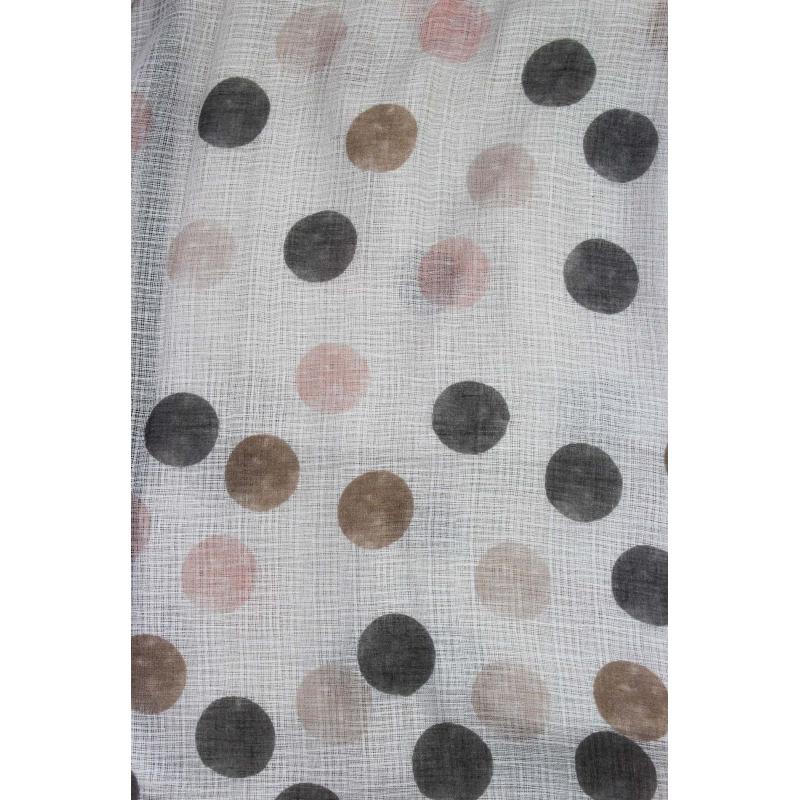 AB1780-11 Watercolour Polka-Dots Print Scarf with Border