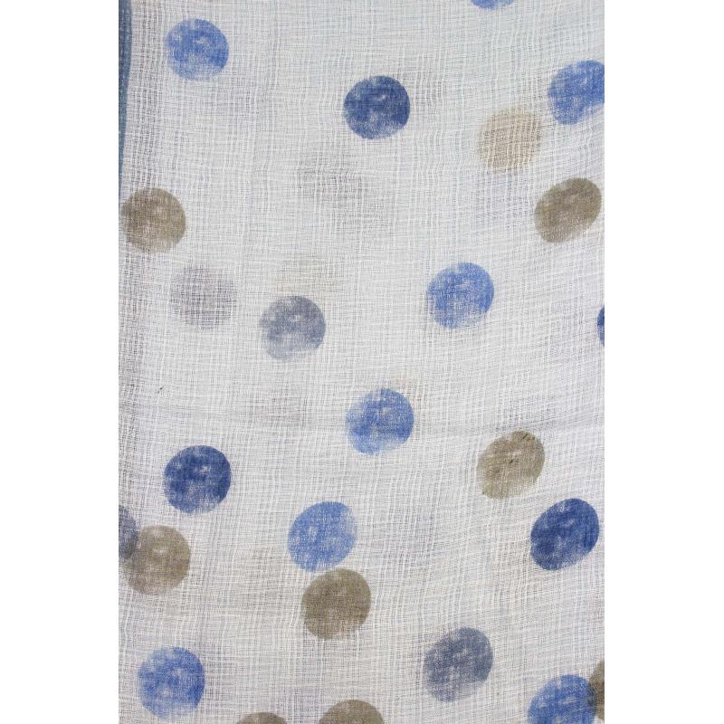 AB1780-11 Watercolour Polka-Dots Print Scarf with Border