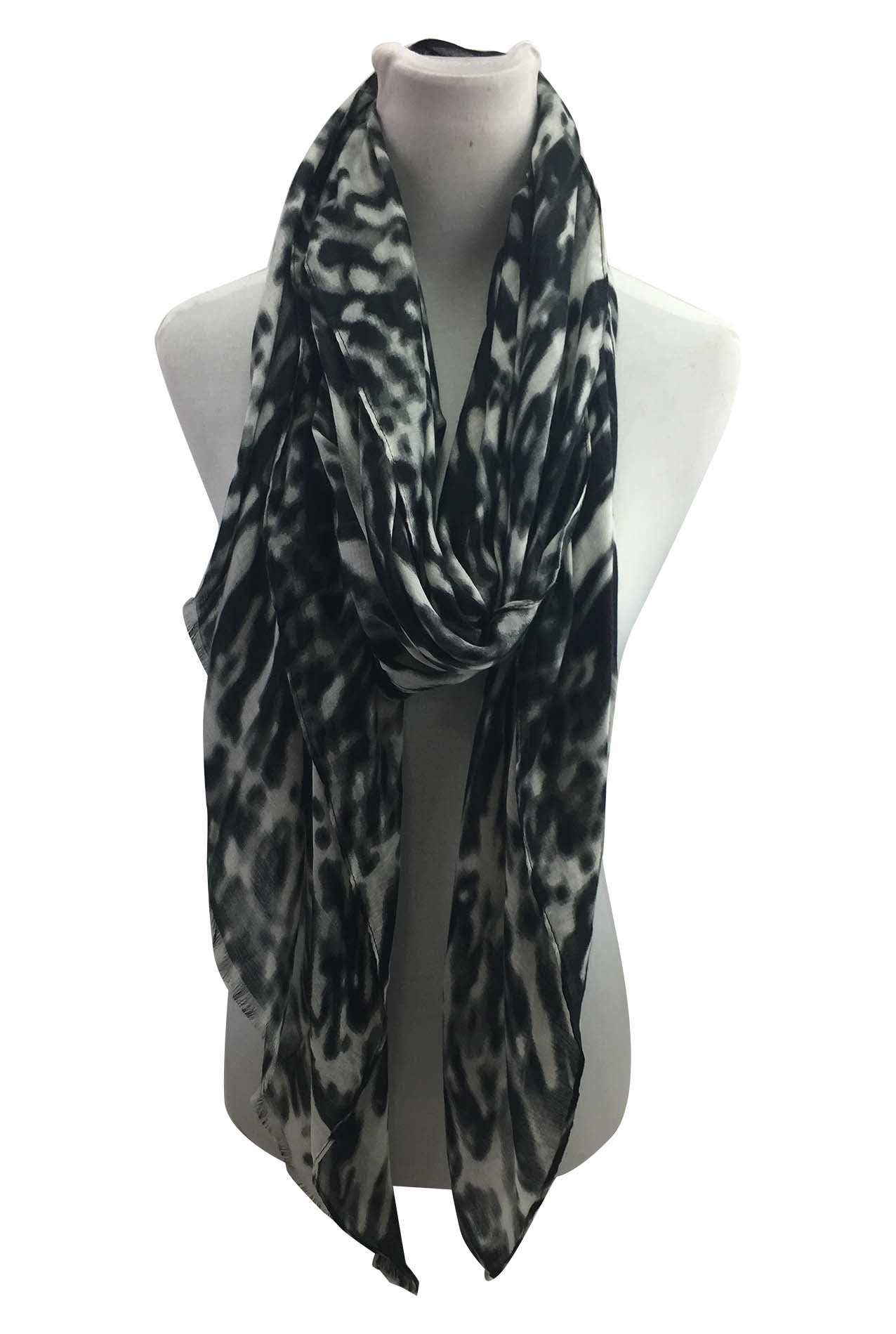 AB1792-110 Abstract Stripes Cotton Blend Scarf