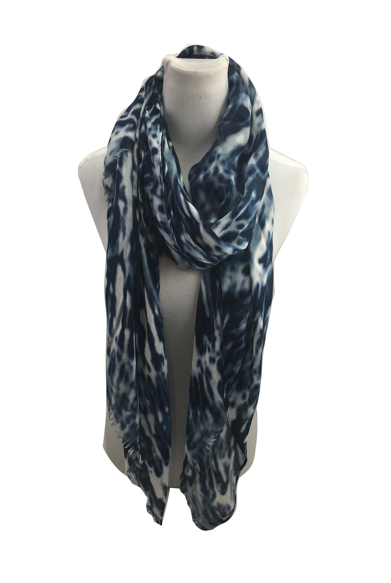 AB1792-110 Abstract Stripes Cotton Blend Scarf