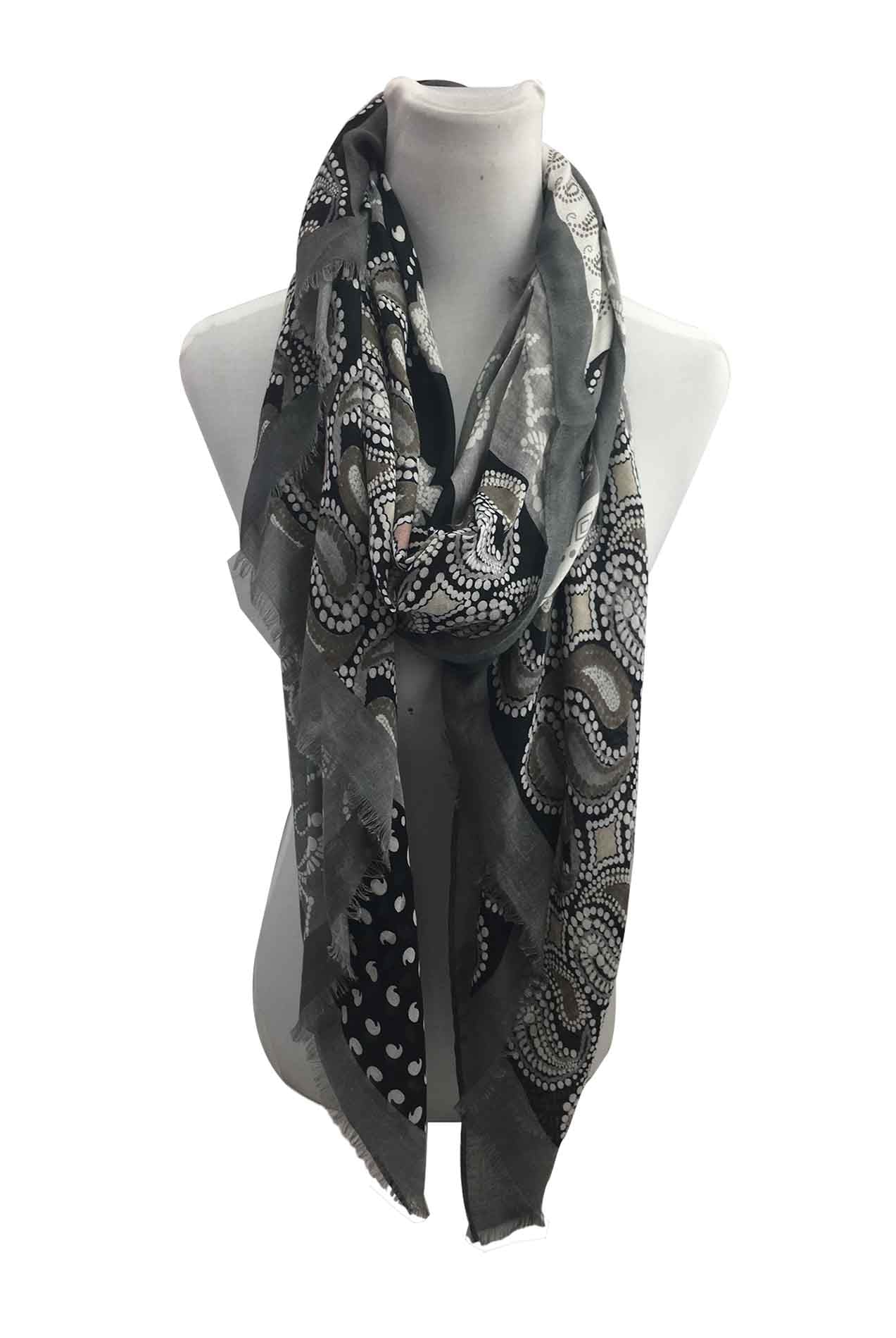 AB1792-112 Cotton Blend Mix Pattern Scarf