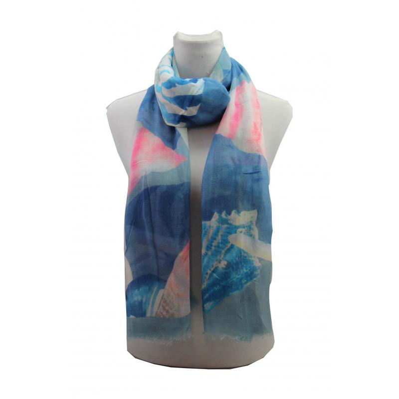 AB18100-13 Pattern Scarf with Sea Creatures