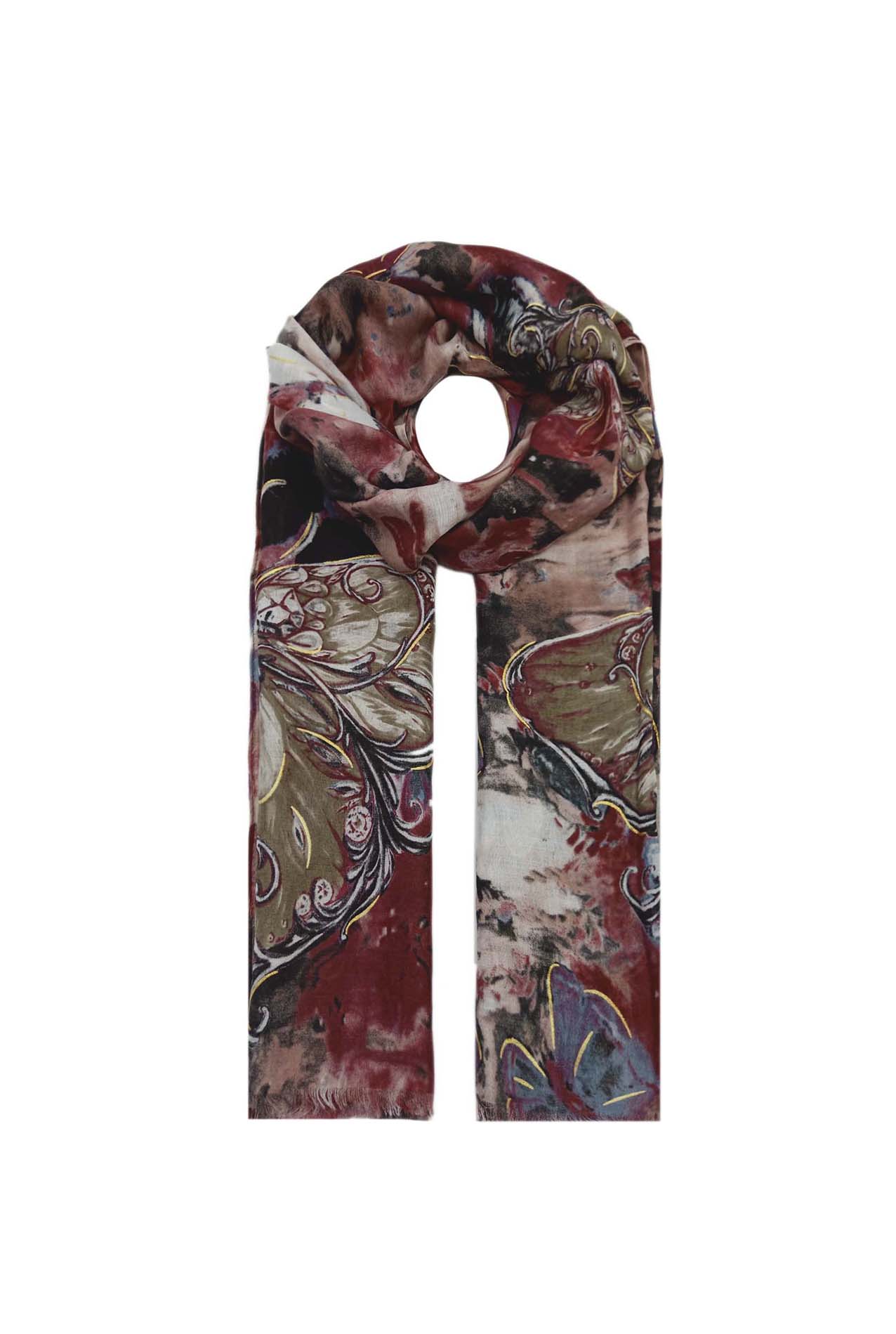 AB18108-437 Cotton Blend Scarf with Butterfly Print