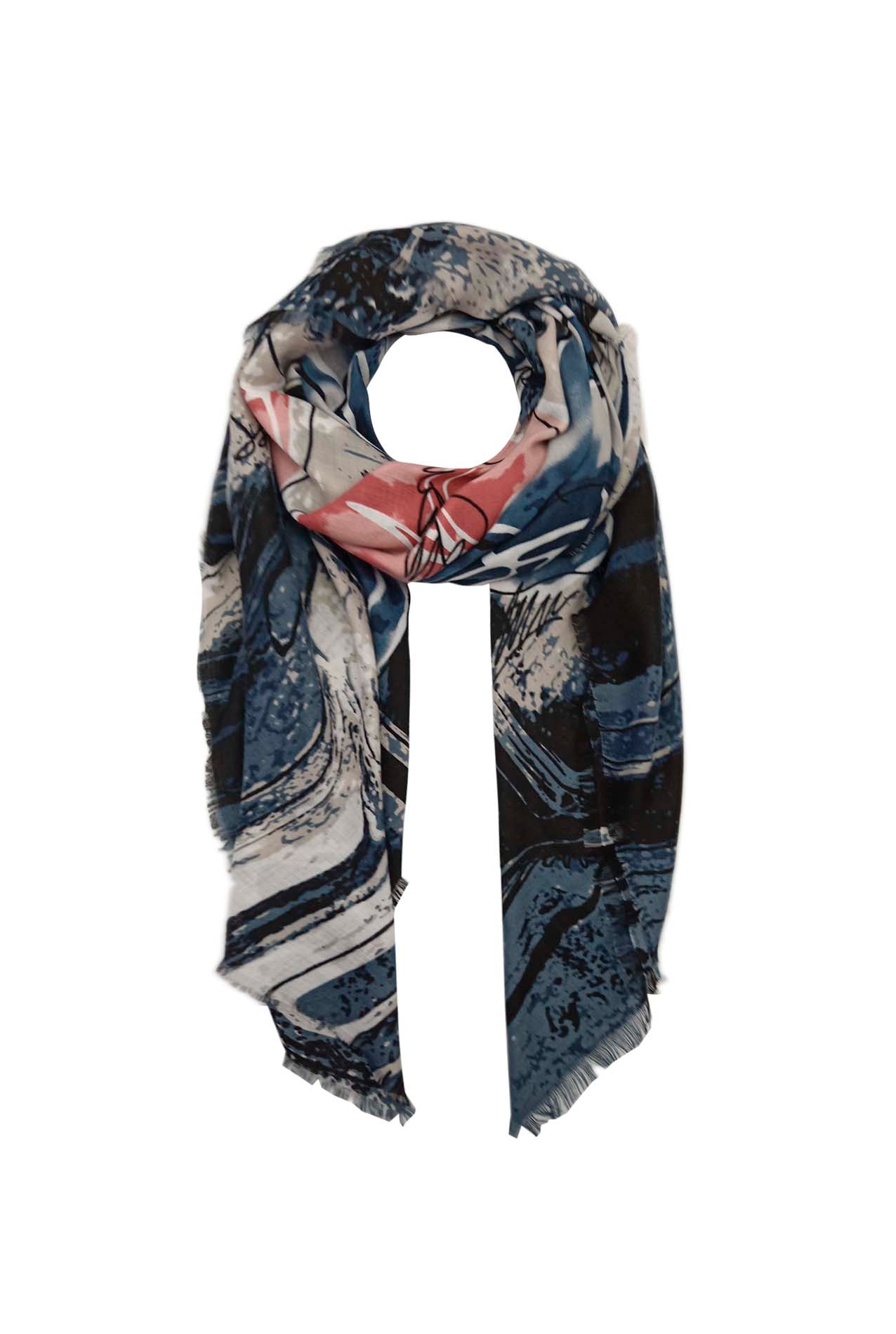 AB18115-491 Floral Print Cotton Mix Scarf