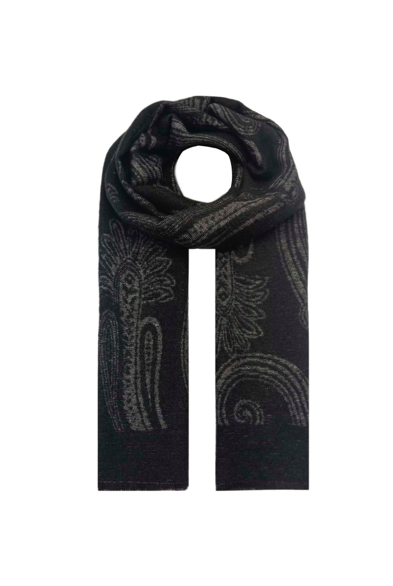 AB18125-195 Viscose Scarf with Paisley Cashew Pattern