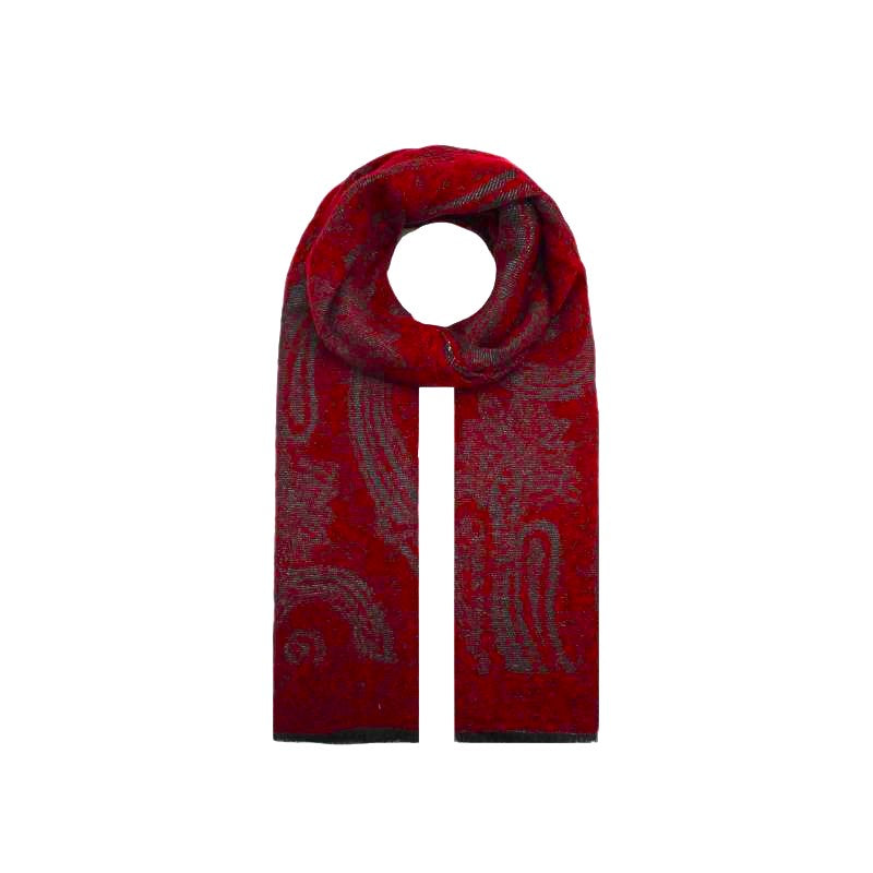 AB18125-195 Viscose Scarf with Paisley Cashew Pattern