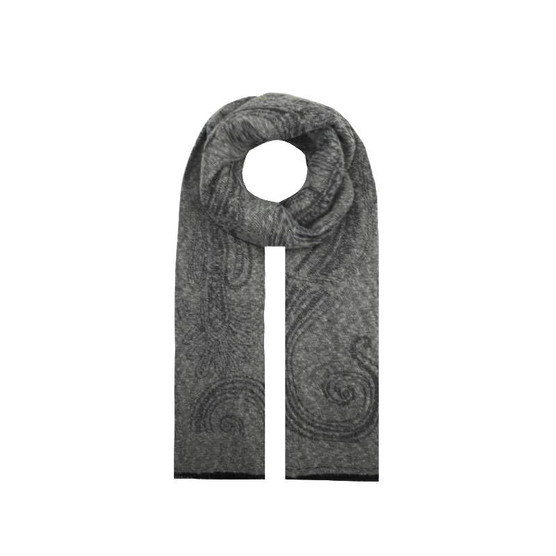 AB18125-195 Viscose Scarf with Paisley Cashew Pattern