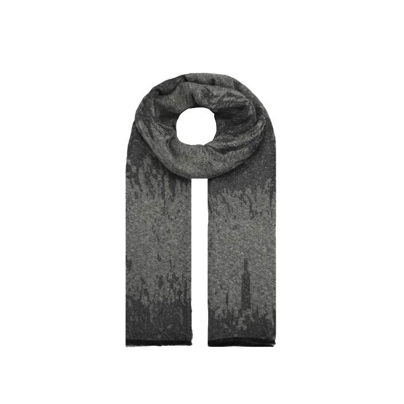 AB18125-199 Viscose Scarf with Mottled Paint Design