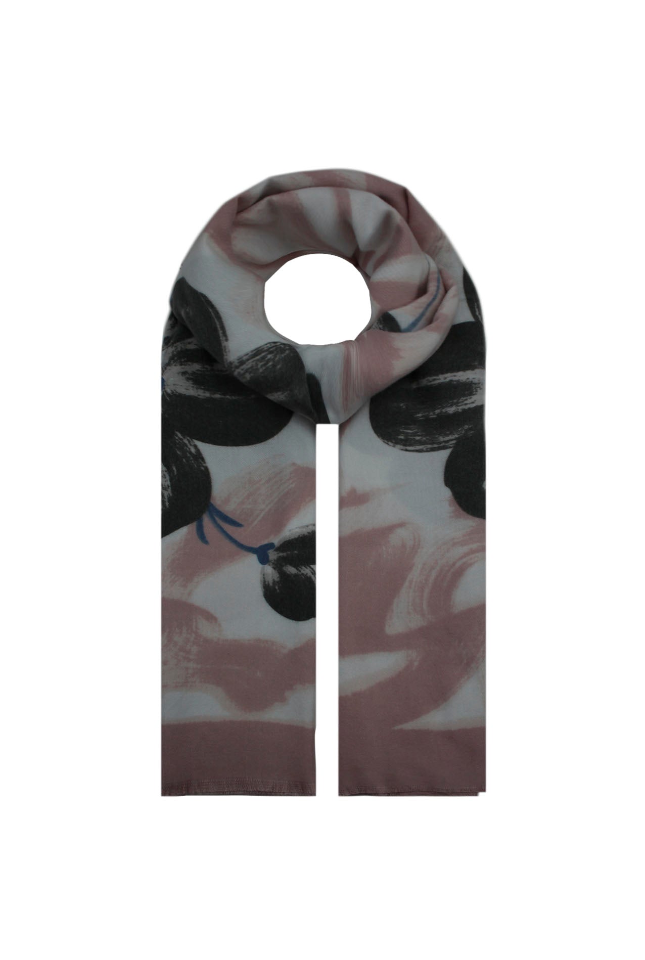 AB18135-112 Wool Blend Scarf with Large Floral Print