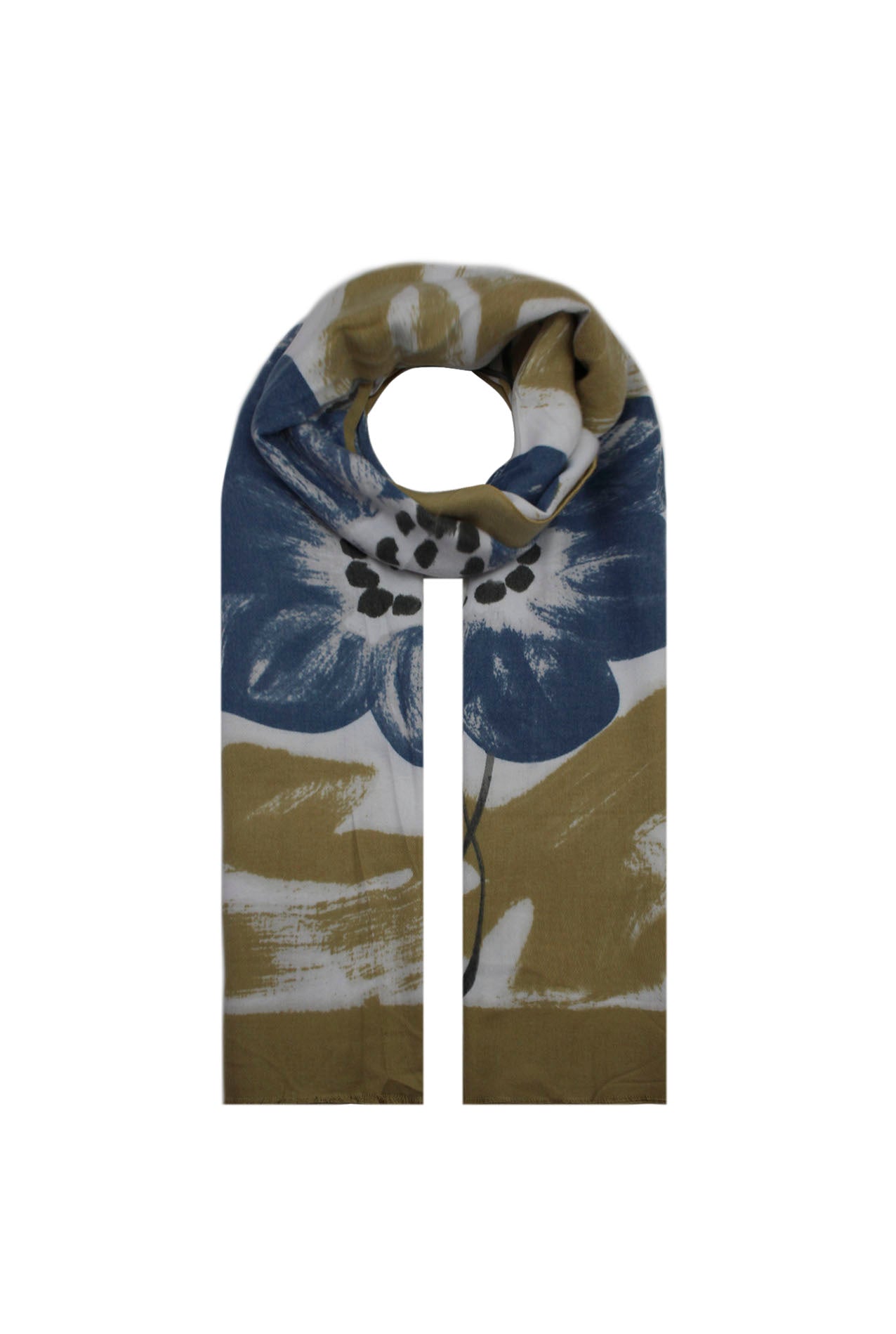 AB18135-112 Wool Blend Scarf with Large Floral Print