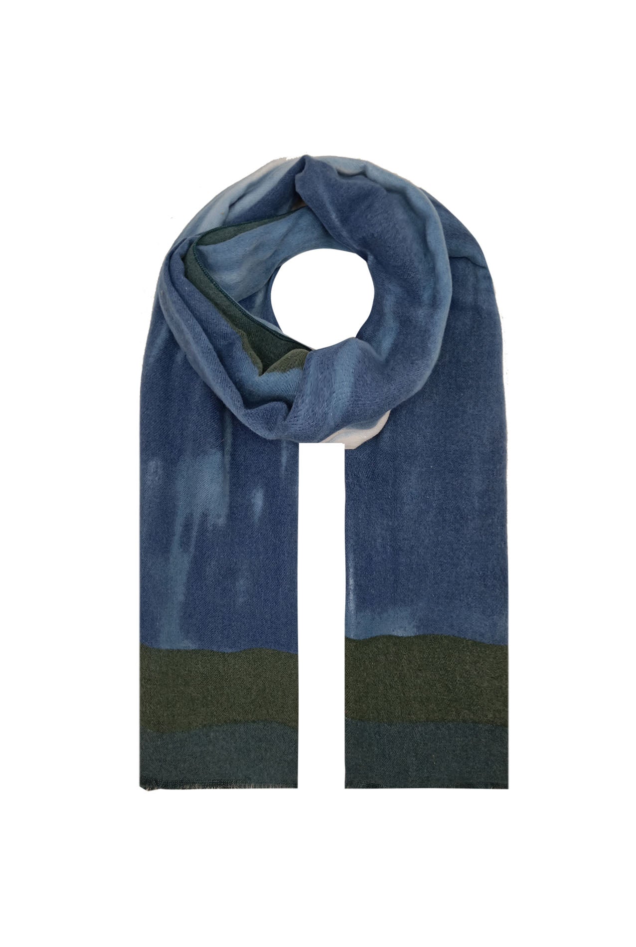 AB18135-508 Watercolour Design Wool Blend Scarf with Border