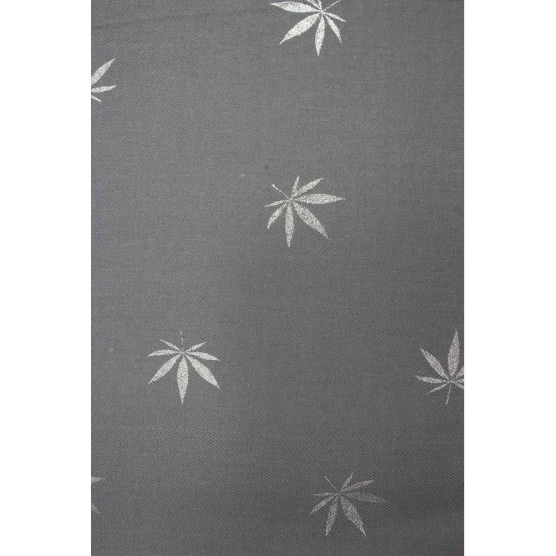 AB18145-100 Wool Blend Scarf with Silver Maple Leaf Design