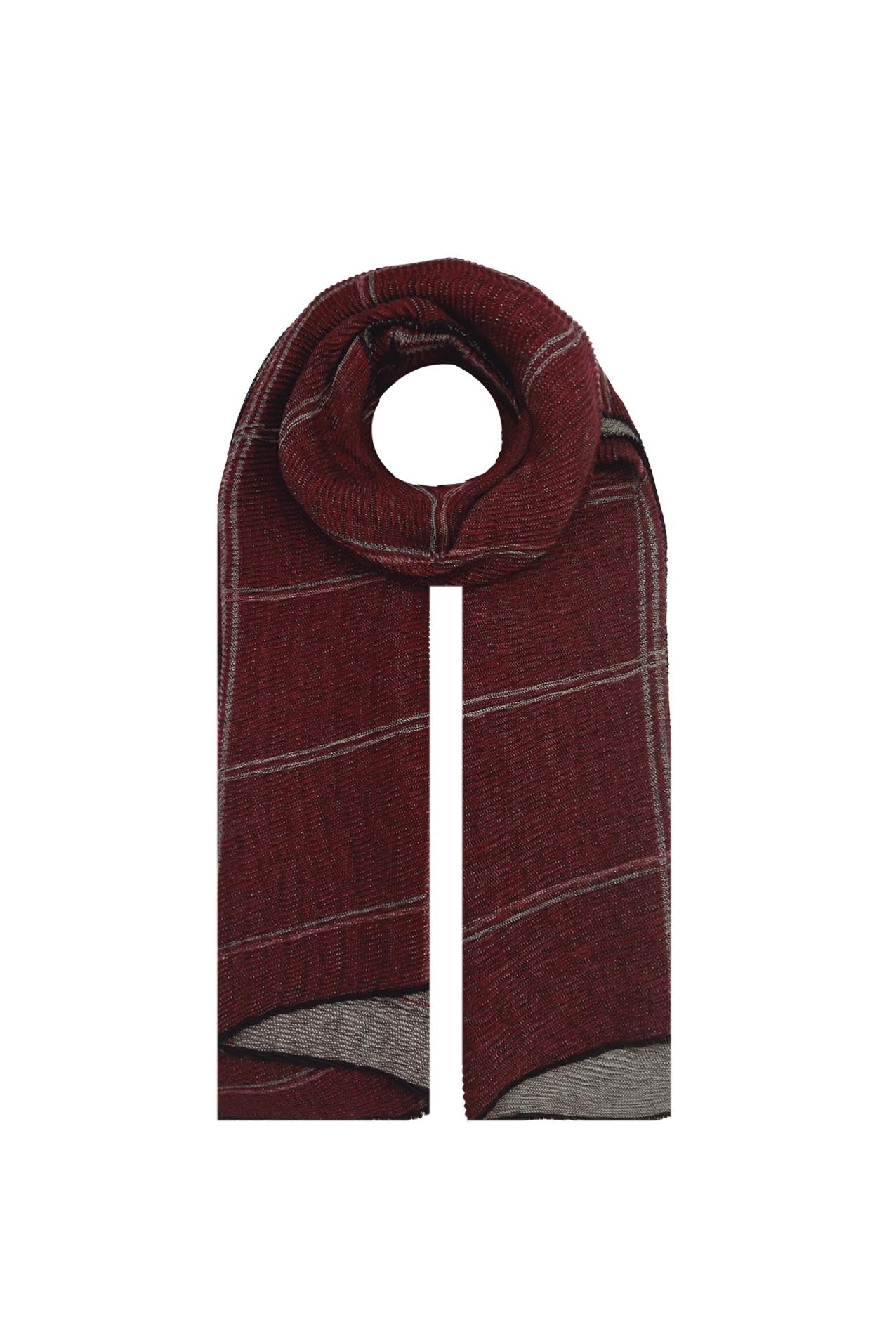 AB18160-297 Wool Blend Scarf with Large Check Pattern