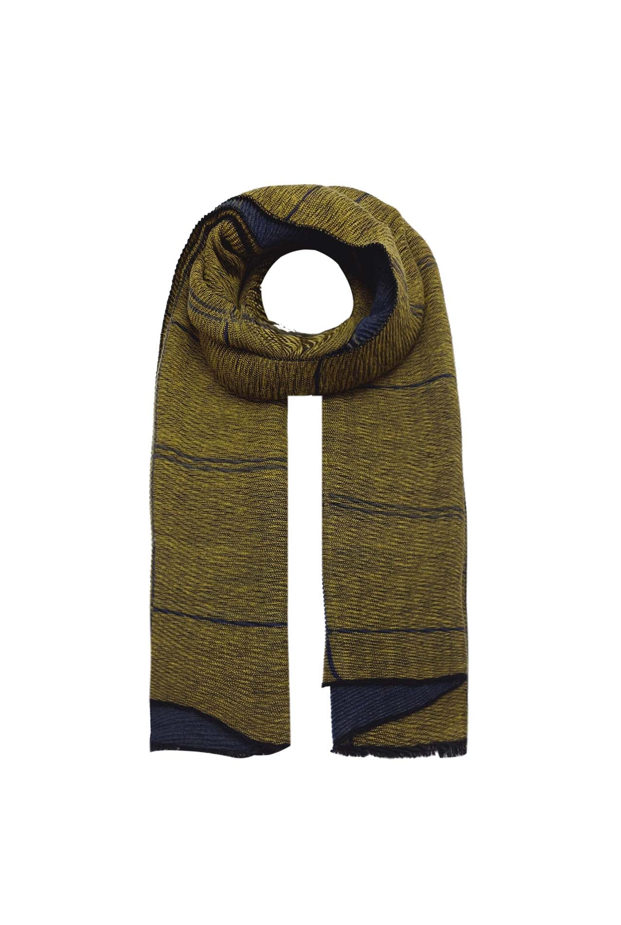 AB18160-297 Wool Blend Scarf with Large Check Pattern