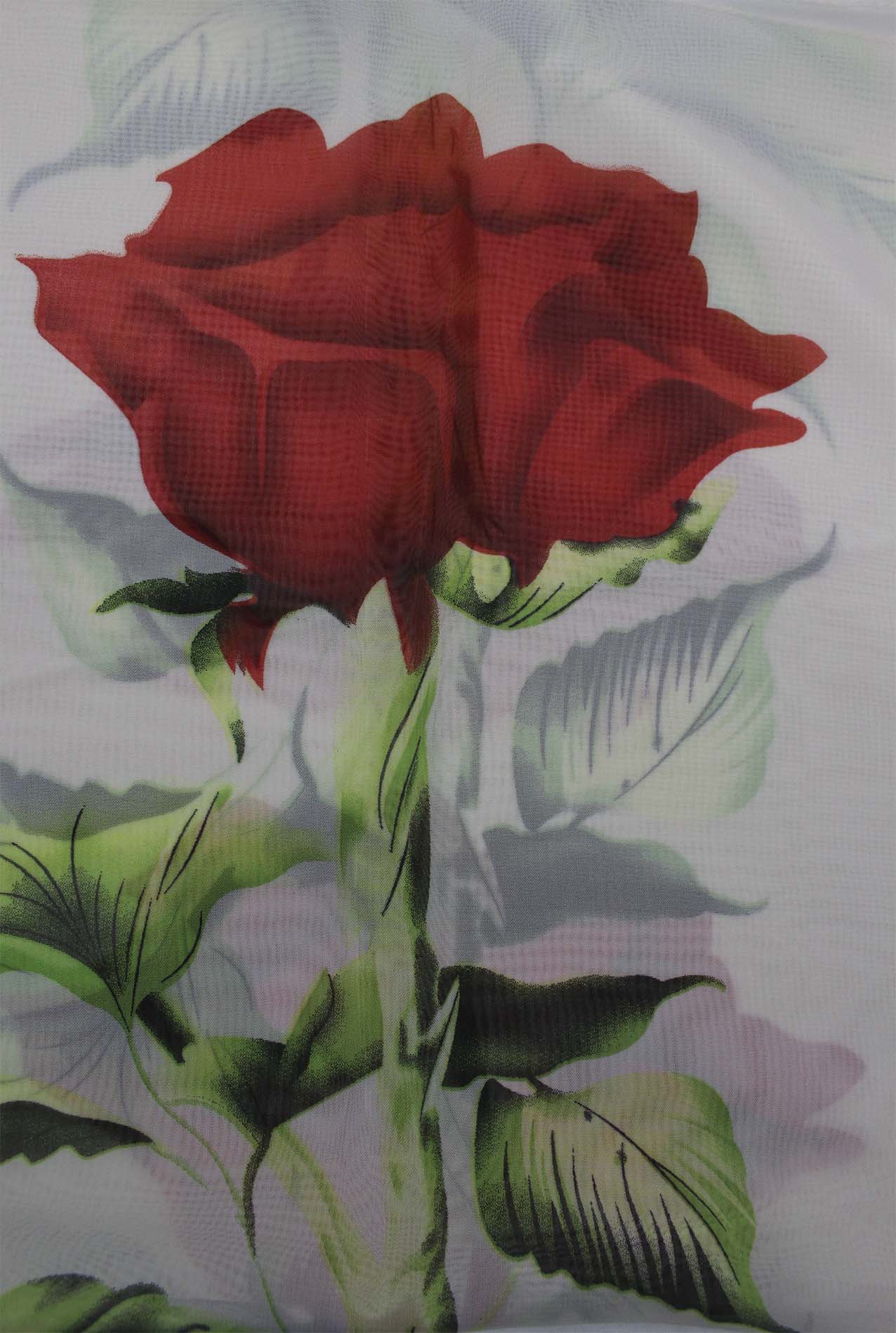 AB1833-10 Rose Flower Print Chiffon Scarf