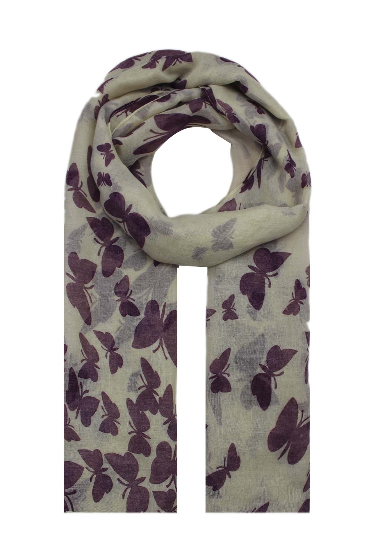 AB1850-324 Butterfly Pattern Viscose Scarf