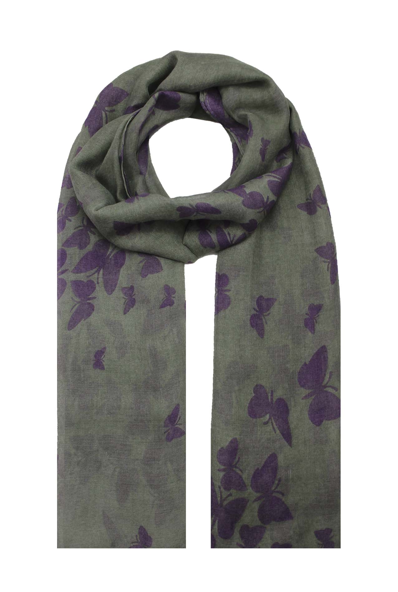 AB1850-324 Butterfly Pattern Viscose Scarf