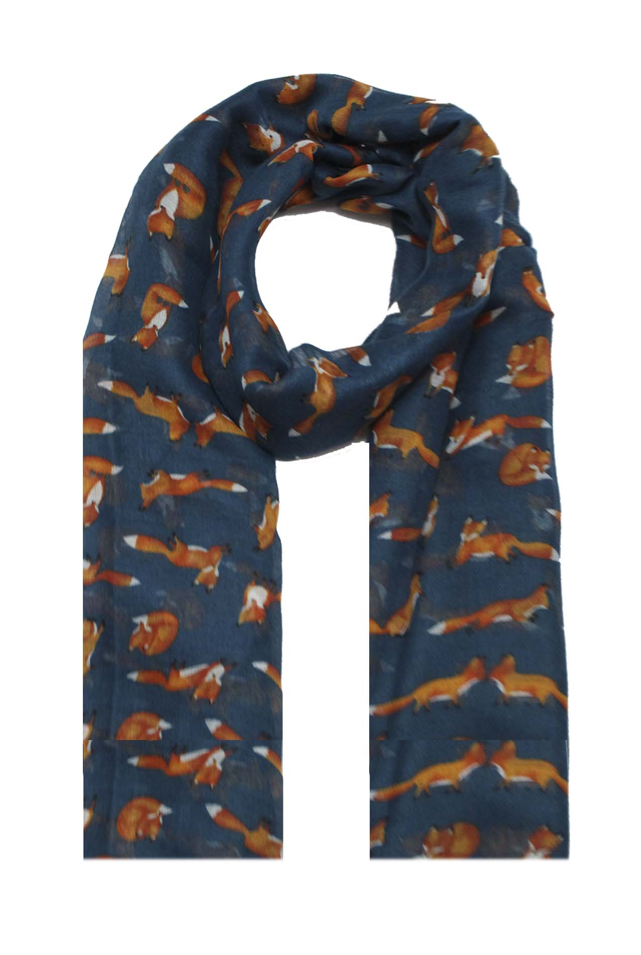 AB1850-334 Small Fox Print Viscose Scarf