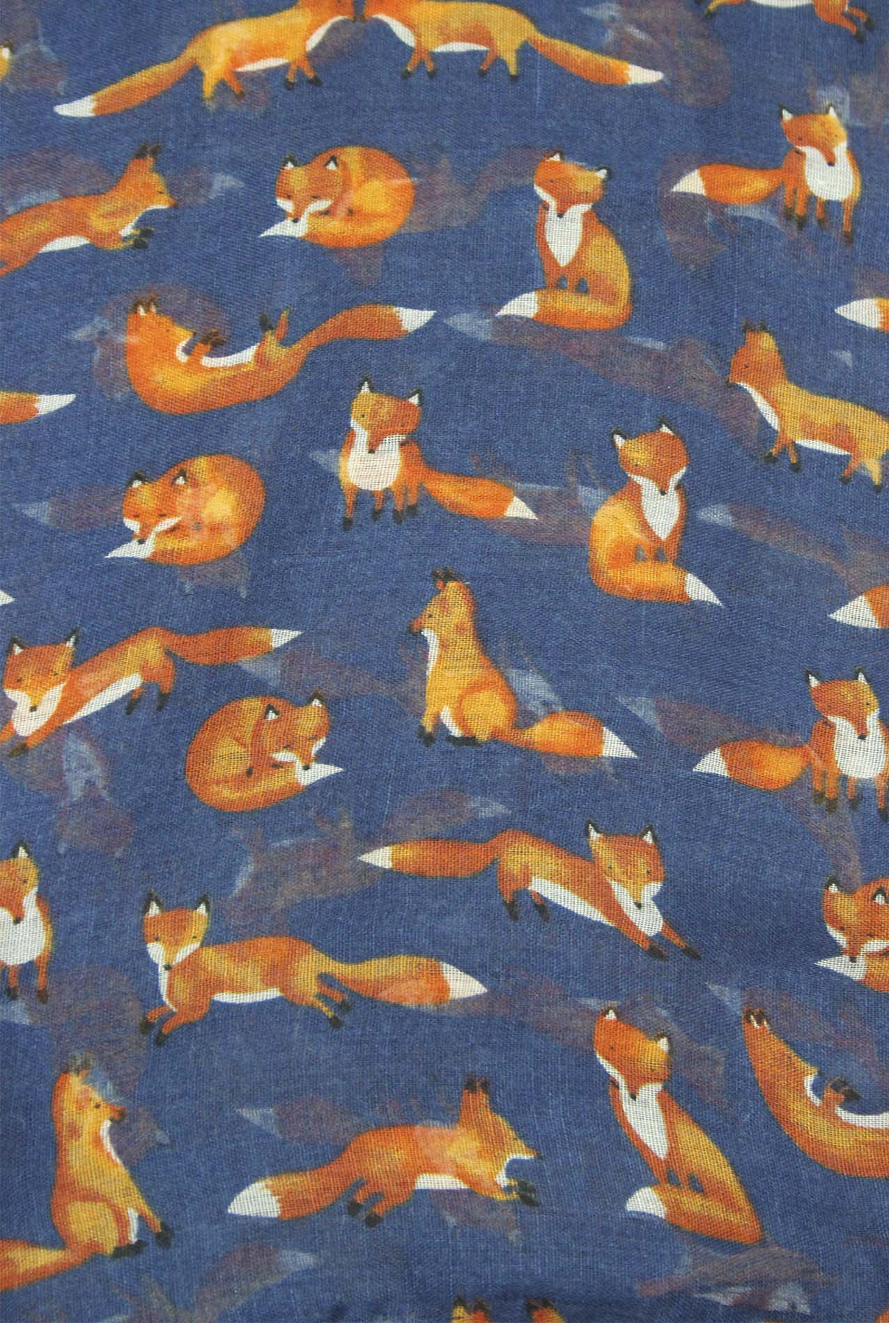 AB1850-334 Small Fox Print Viscose Scarf