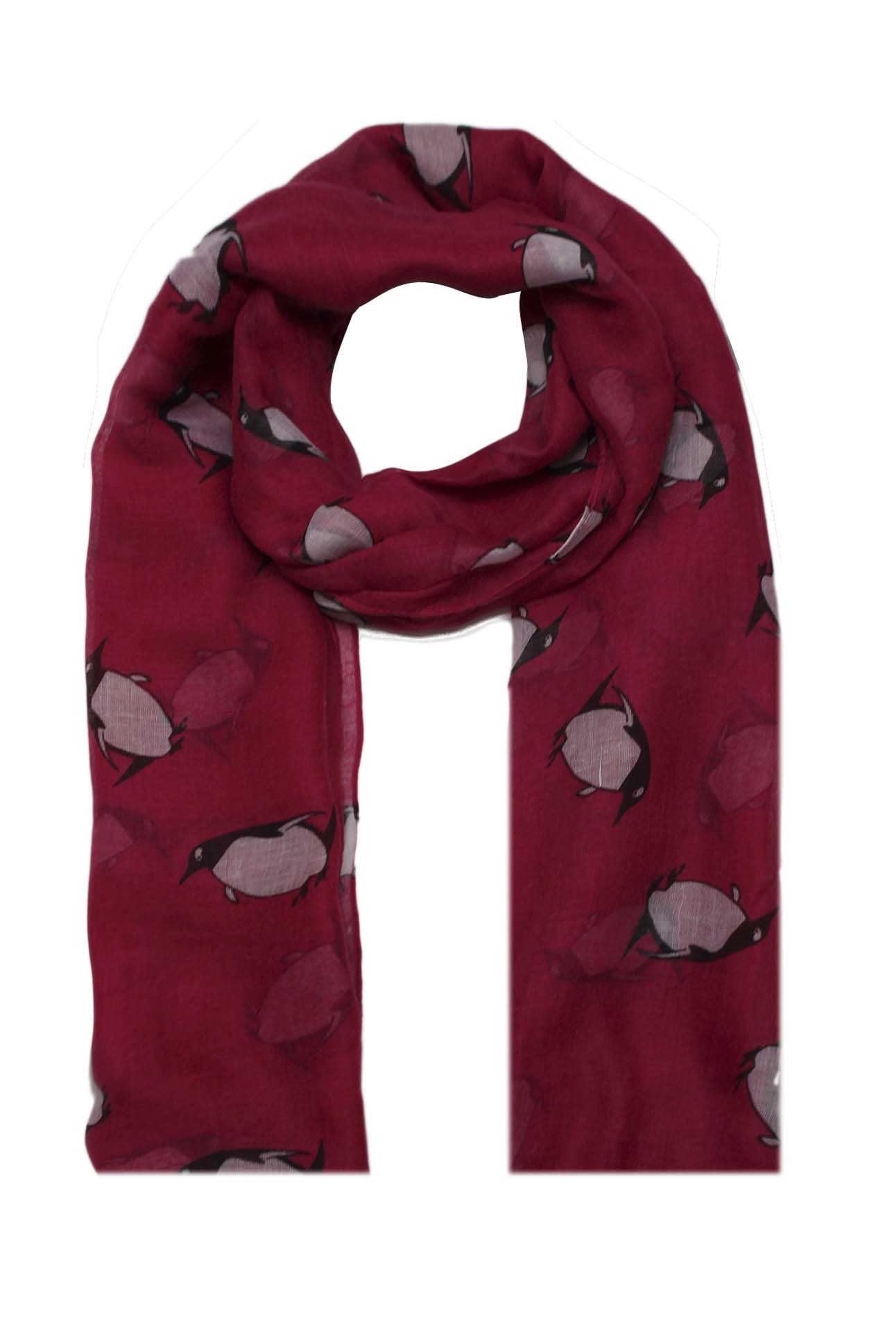 AB1850-338 Penguin Print Viscose Scarf