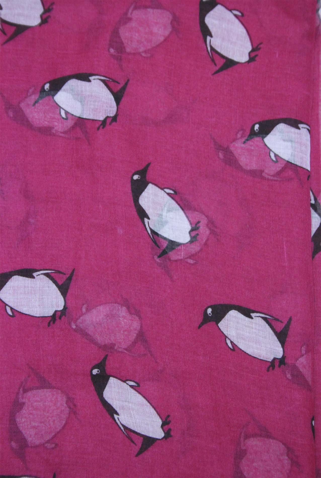 AB1850-338 Penguin Print Viscose Scarf