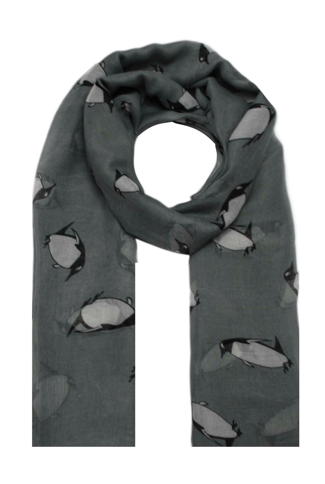 AB1850-338 Penguin Print Viscose Scarf