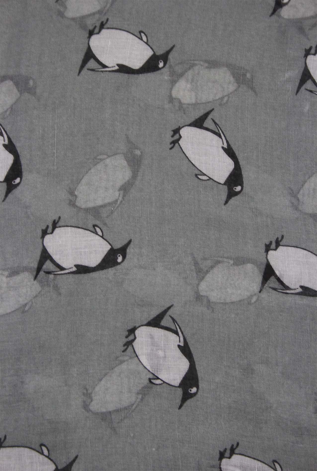 AB1850-338 Penguin Print Viscose Scarf