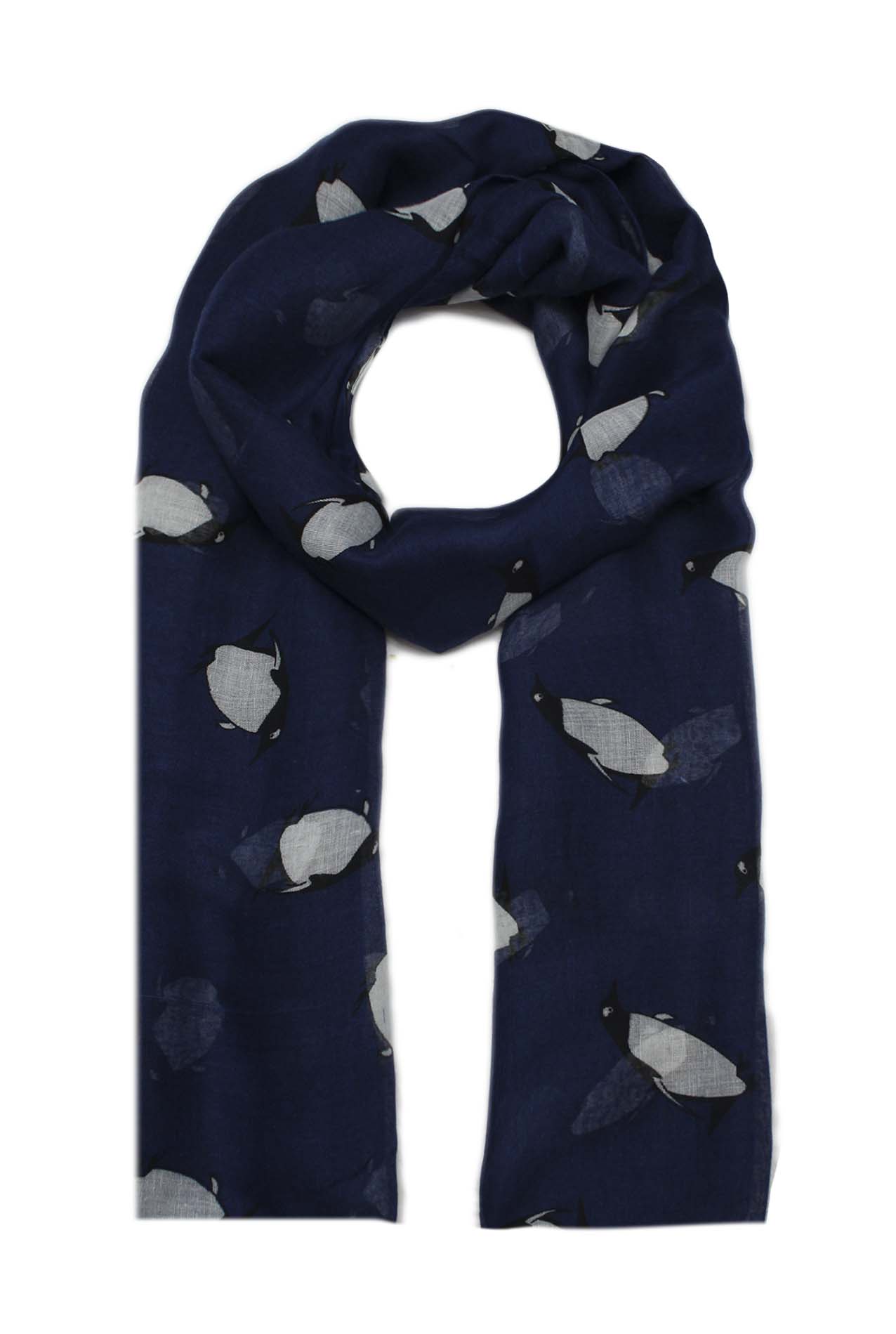 AB1850-338 Penguin Print Viscose Scarf